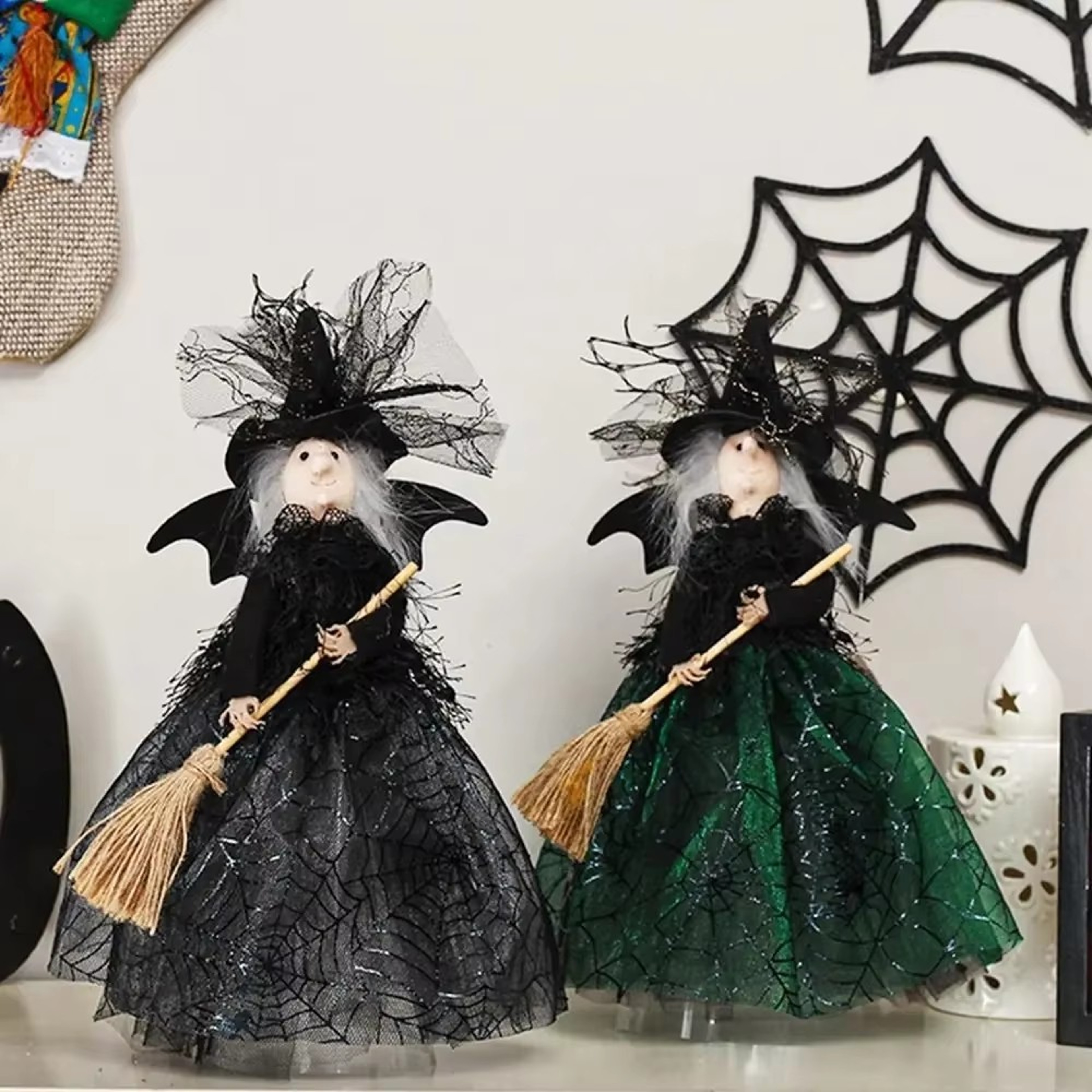 Haunted House Doll Tree Top Ornaments, Witch Star Decor, Halloween Ghost Festival Prop – view 1