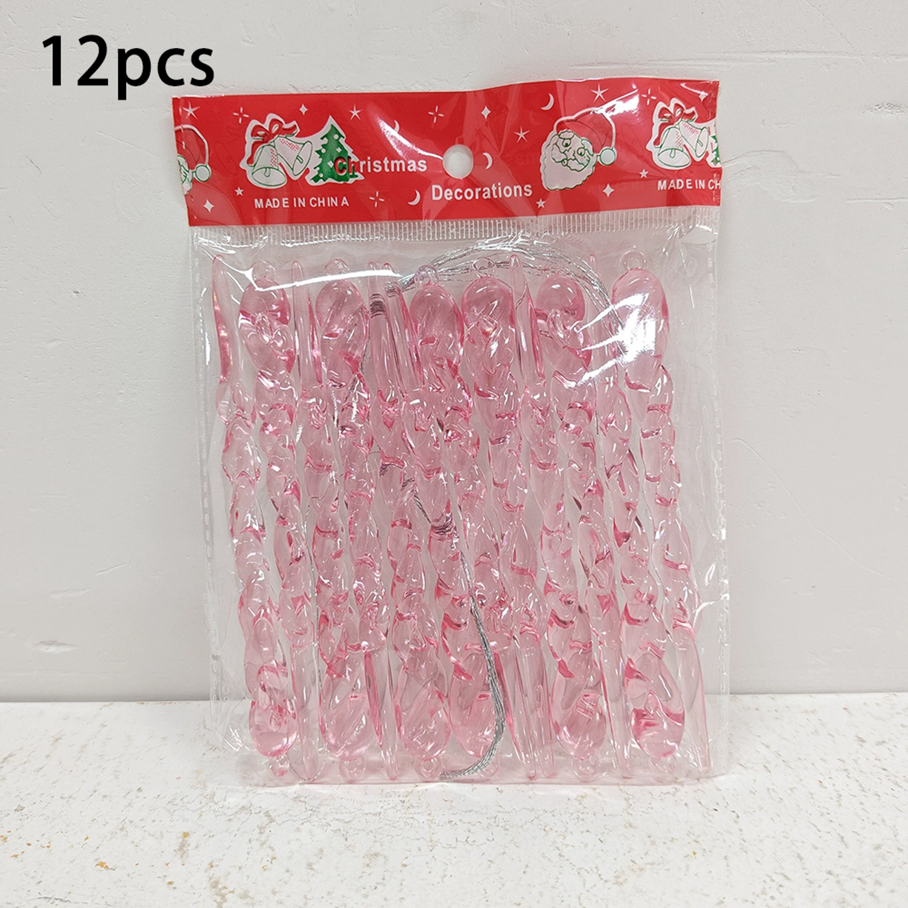 Holiday Home Party Decor Crystal Clear Ice Pendants Christmas Tree Ornaments Icicle Xmas Decoration 6