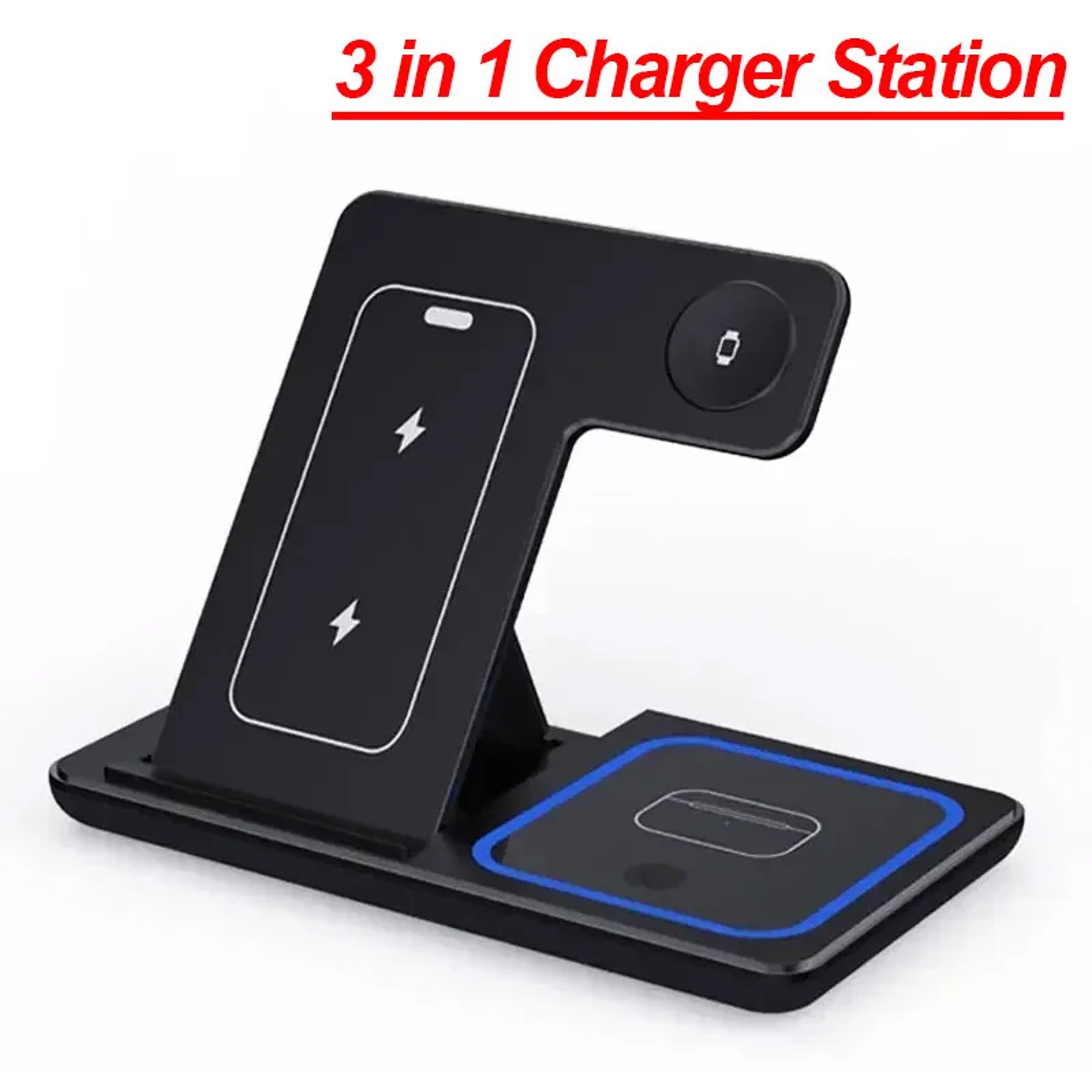 Fast Wireless Charger Stand 3 In 1 For IPhone Airpods Pro Apple Watch IWatch Foldable Charging Stat 6