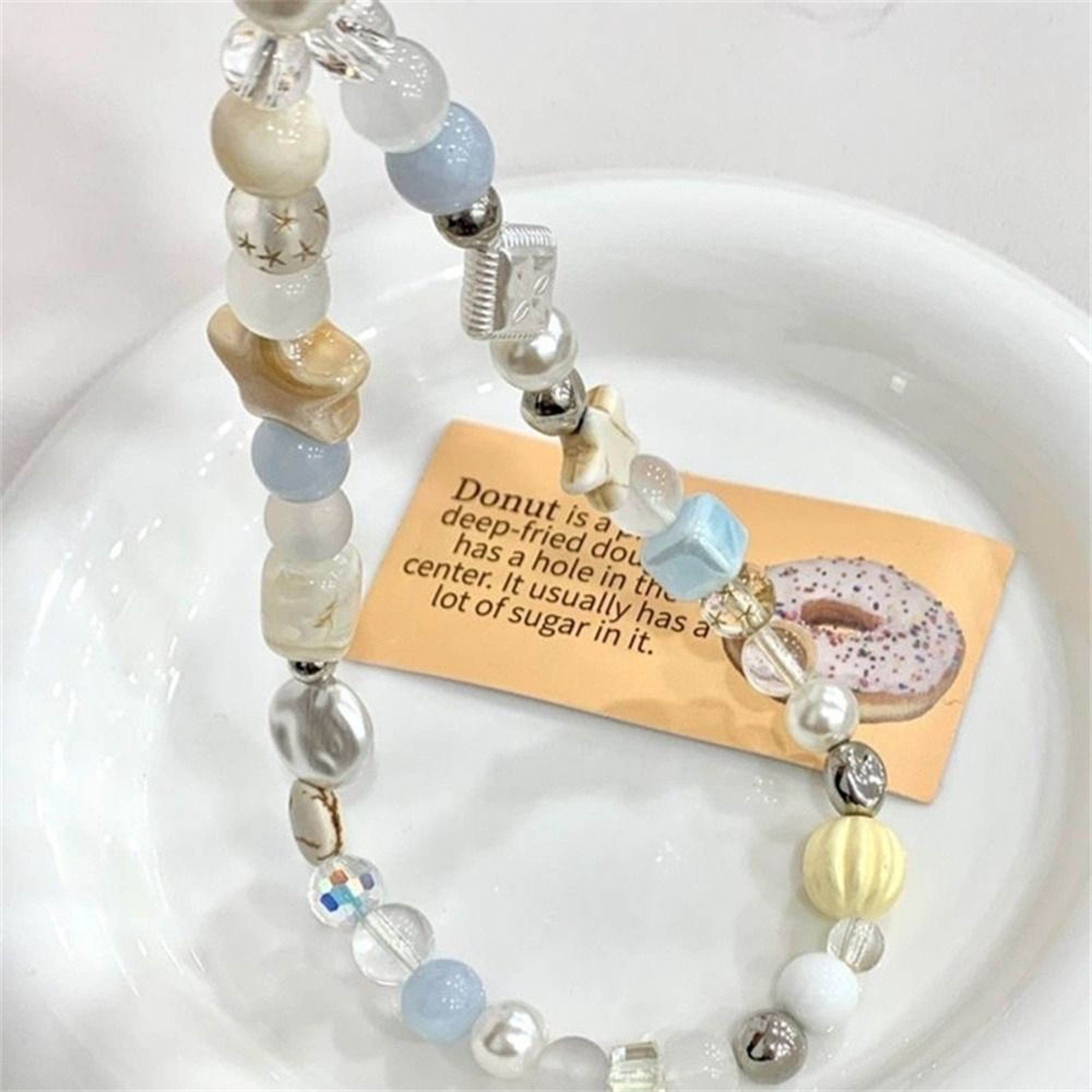 Handmade Mobile Lanyard Jewelry Gift, Star Pearl Beaded Phone Chain Hanging Cord, Summer Phone Charms Strap – view 3