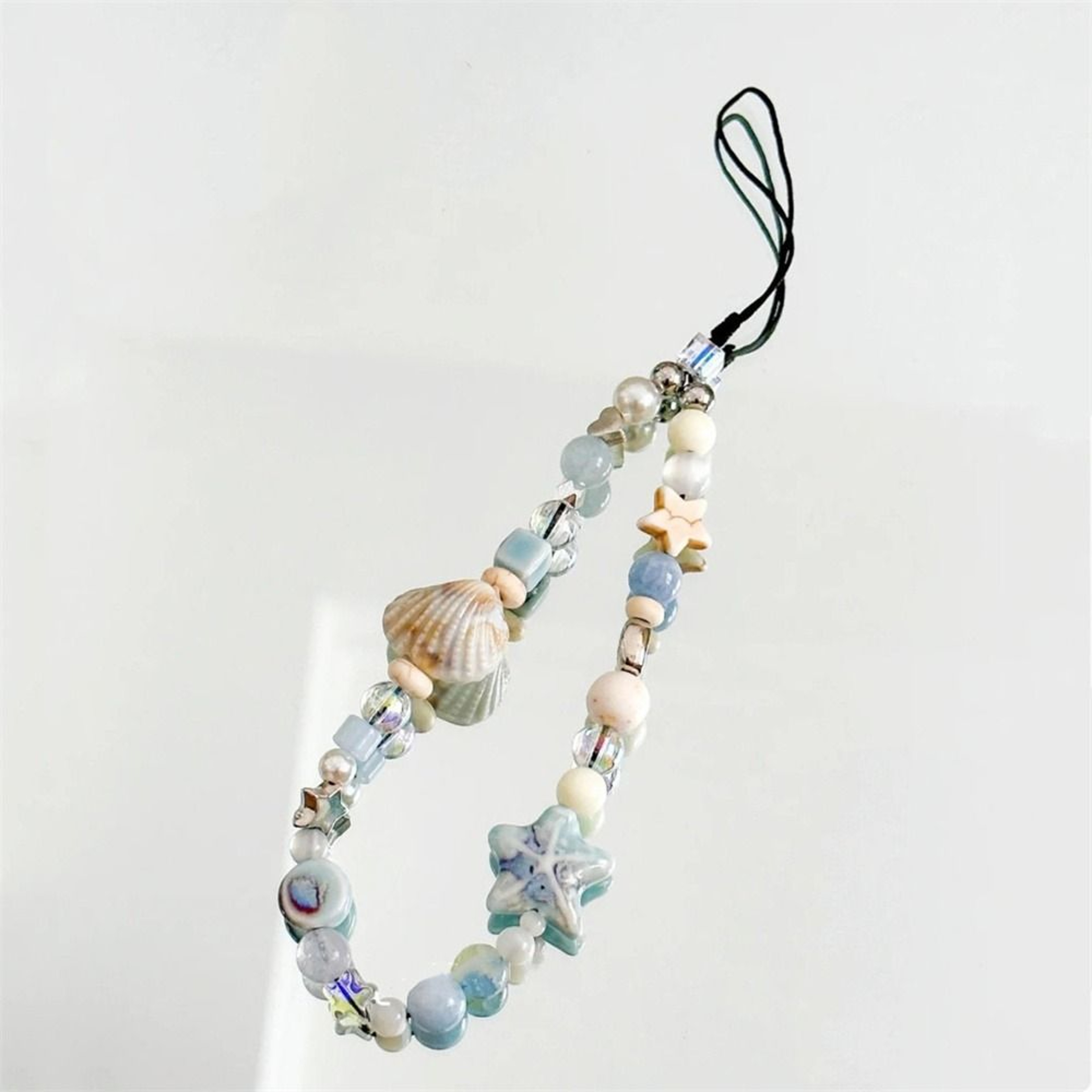 Handmade Mobile Lanyard Jewelry Gift, Star Pearl Beaded Phone Chain Hanging Cord, Summer Phone Charms Strap – view 8
