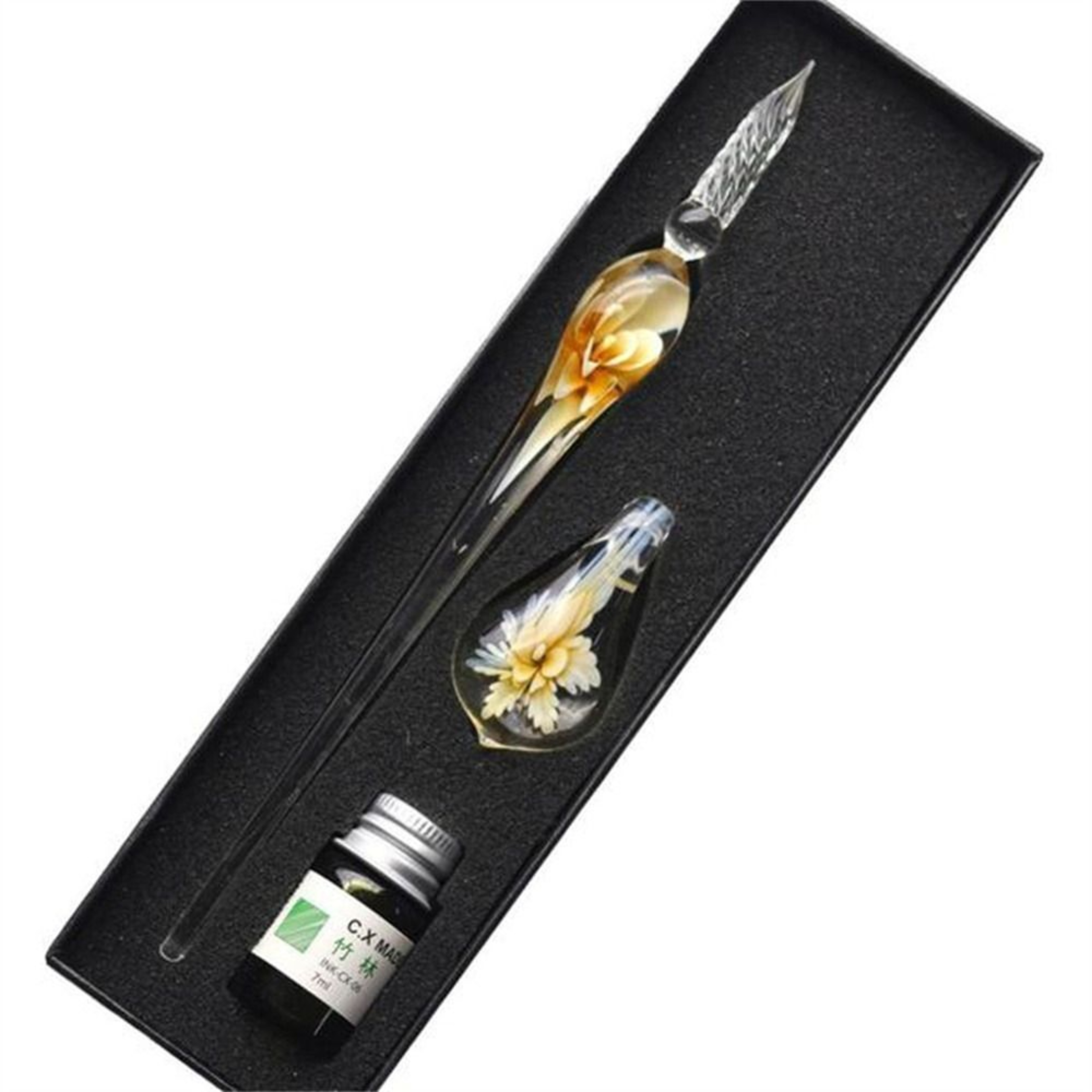 Vintage Signature Floral Dip Pen DIY Craft Fountain Pen Smooth Glass Writing Tool For Calligraphy 6