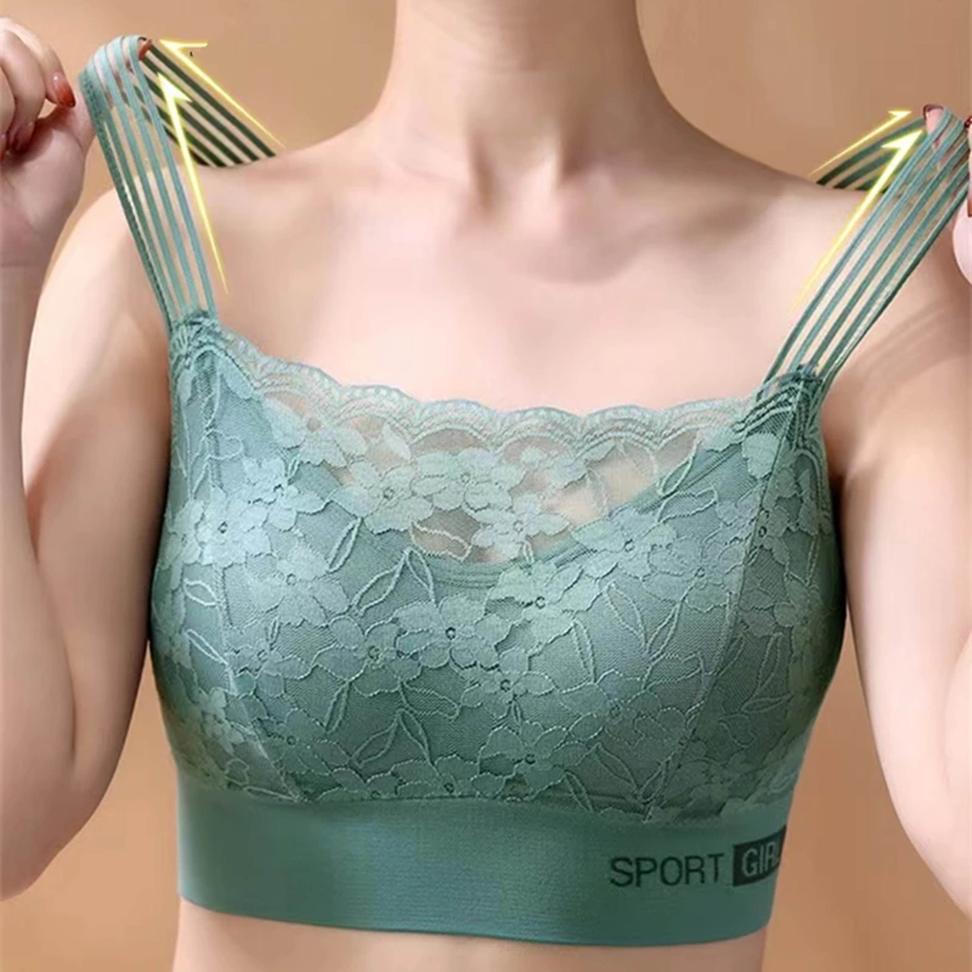 Comfortable Breathable Sexy Lace Seamless Large Size Womens Bra Sports Beauty Back Vest Sleep Tube  1