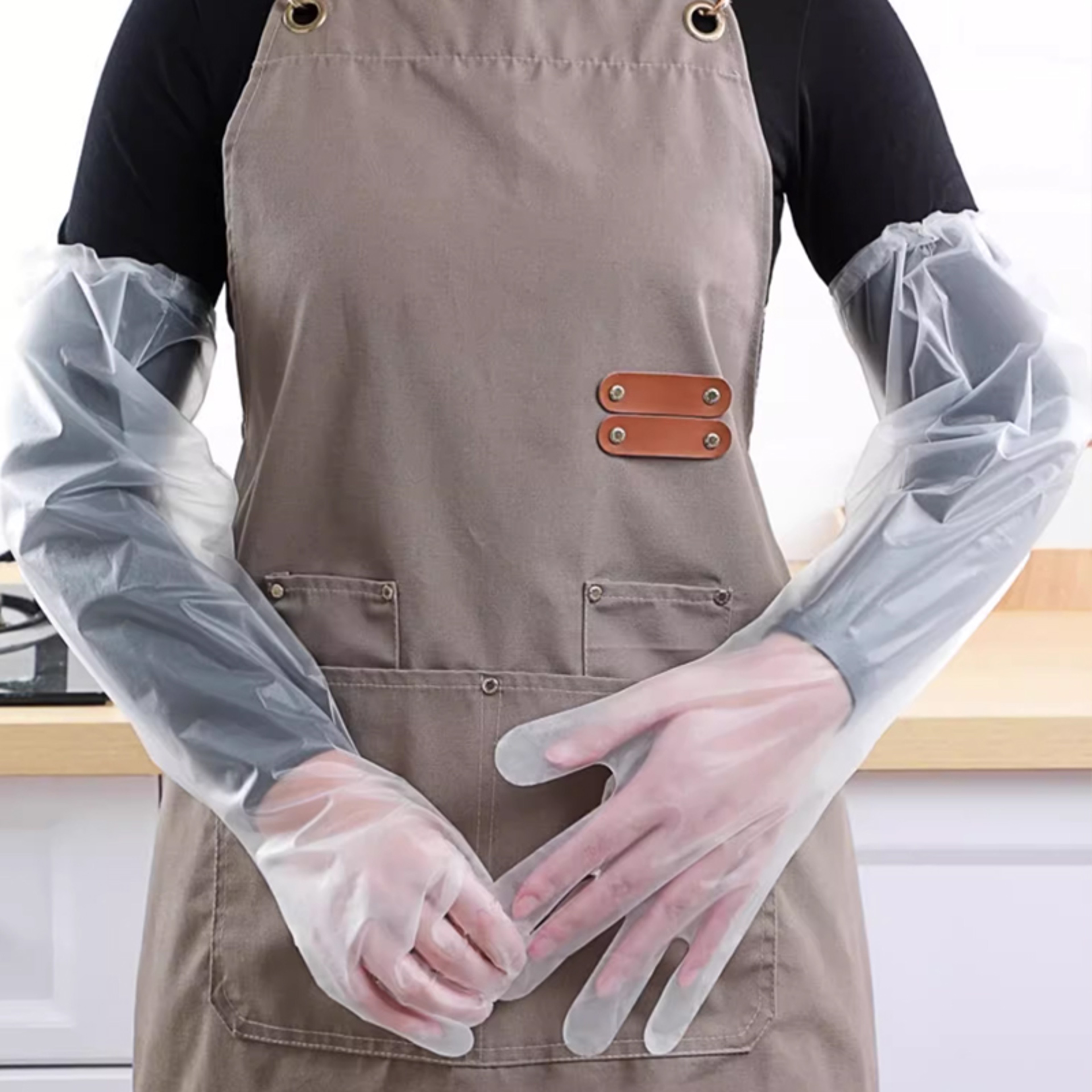 Food Grade Waterproof And OilResistant Gloves Disposable Extended Thickened Gloves For Dishwashing  1