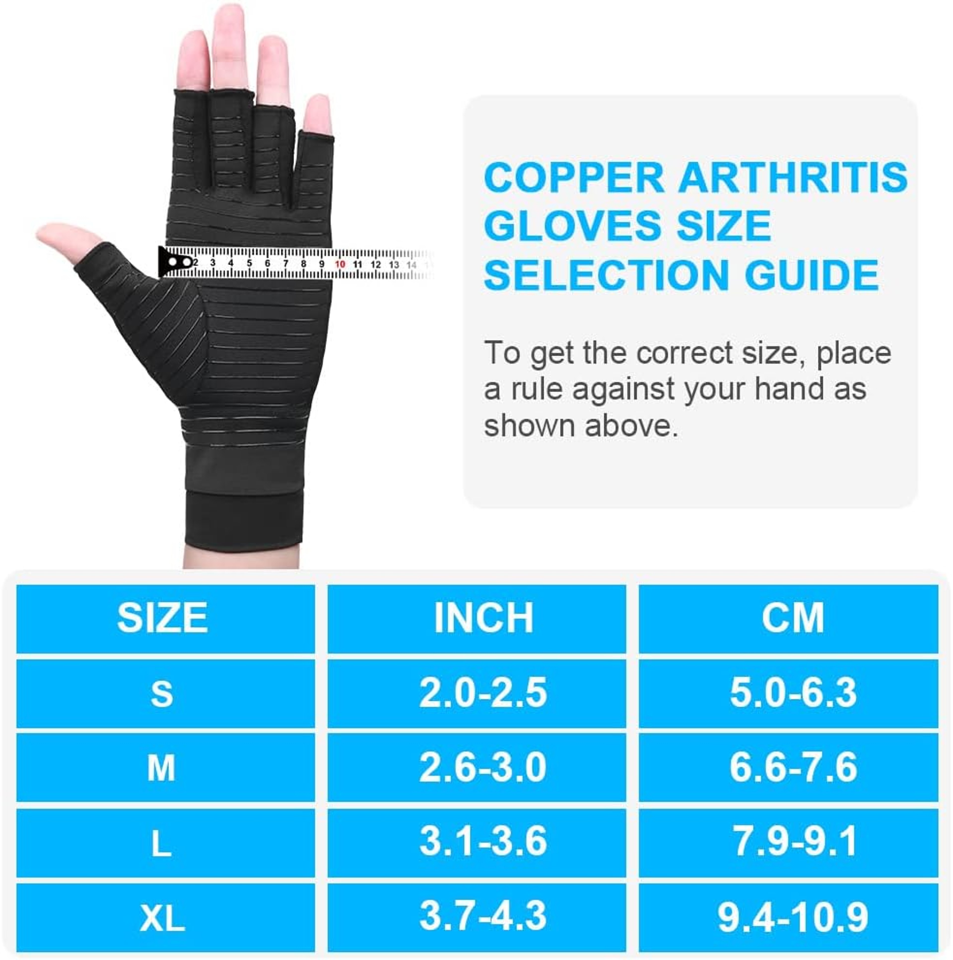 Copper Arthritis Gloves for Hand Pain Relief, Rheumatoid Osteoarthritis, Carpal Tunnel Compression Gloves – view 2