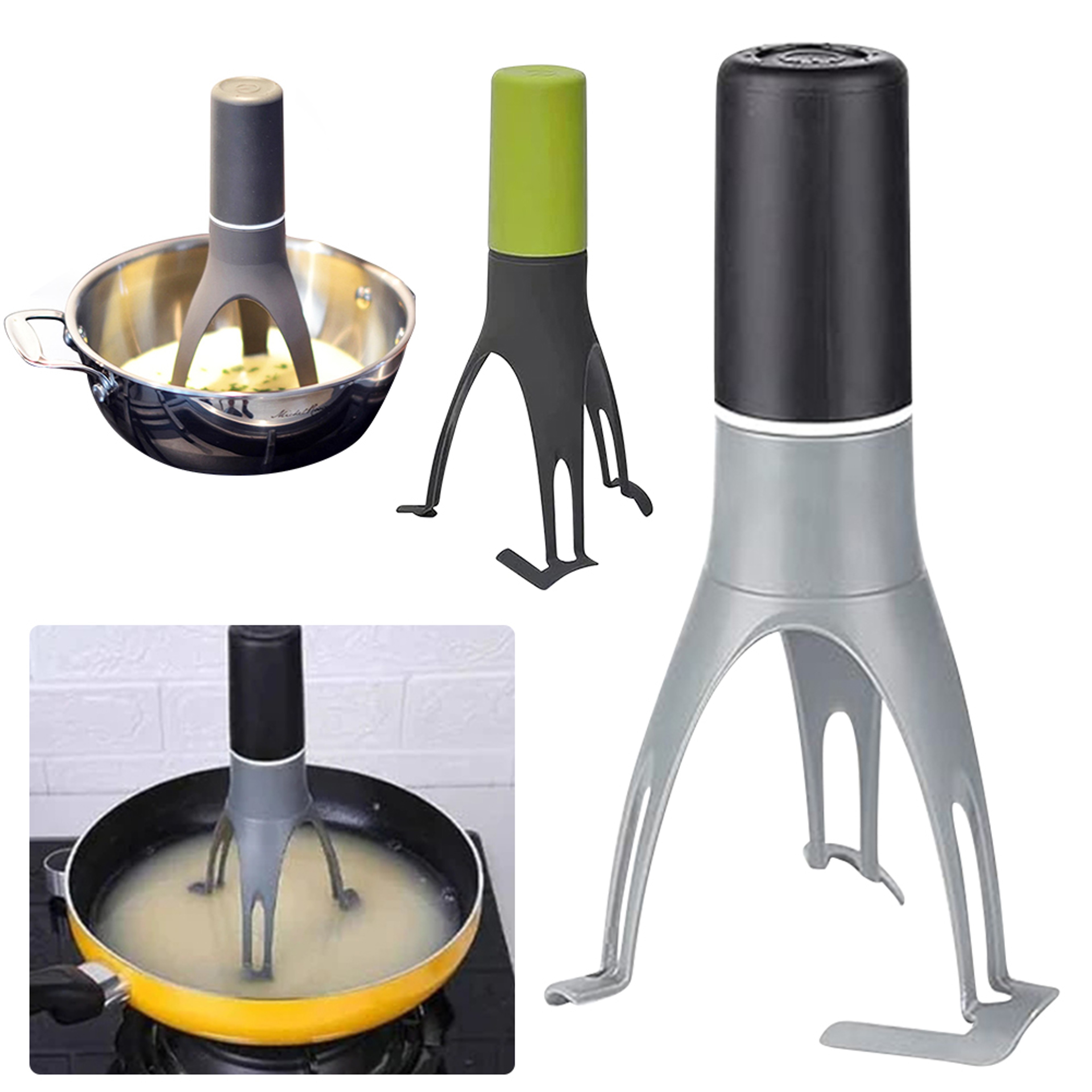 Multifunction Baking Flour Mixer, Triangle Pan Stirrer Automatic Egg Beater, Battery Operated Kitchen Tools – view 2