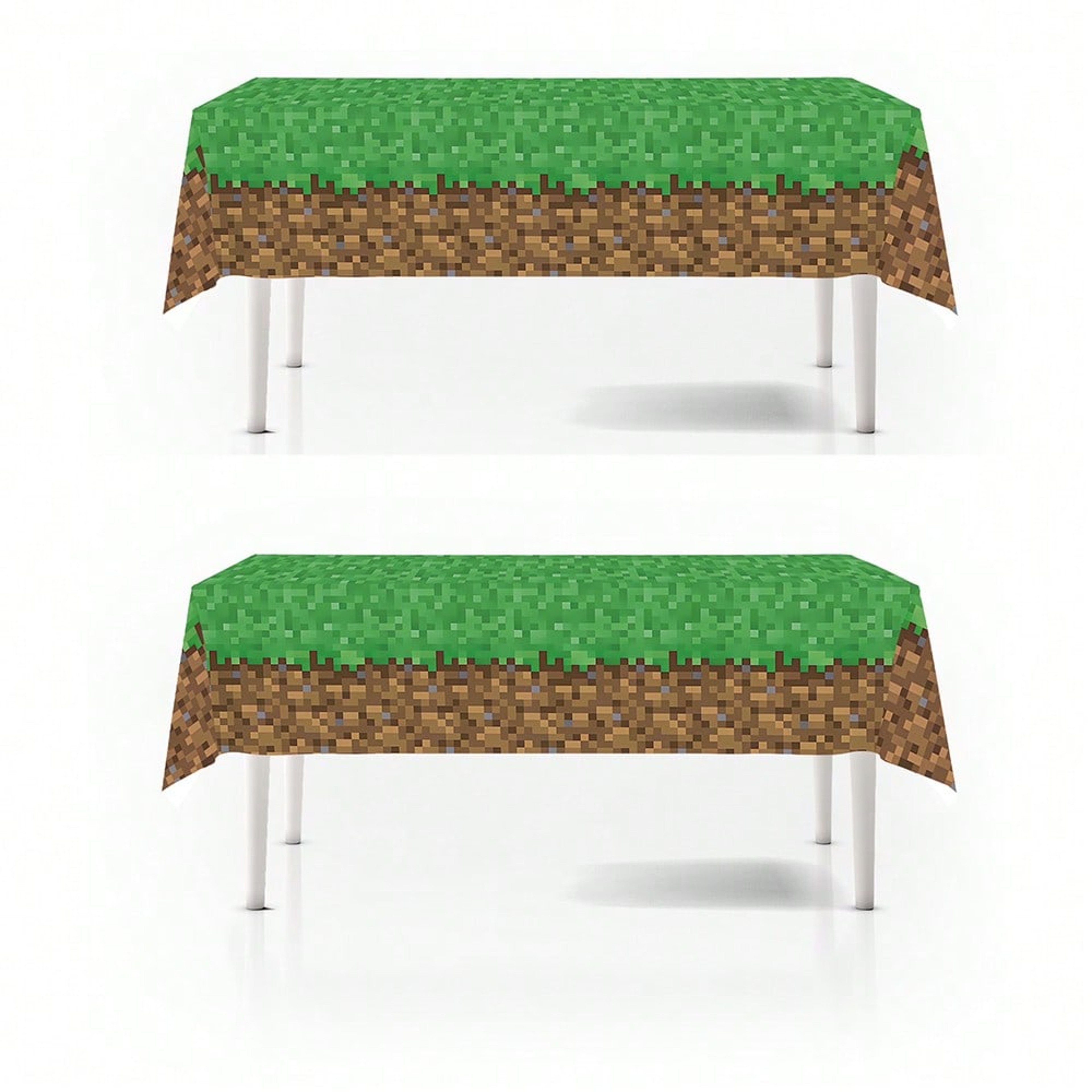 Waterproof Disposable Tablecloth PixelStyle Grass  Soil Pattern For Parties Oilproof Protection 4