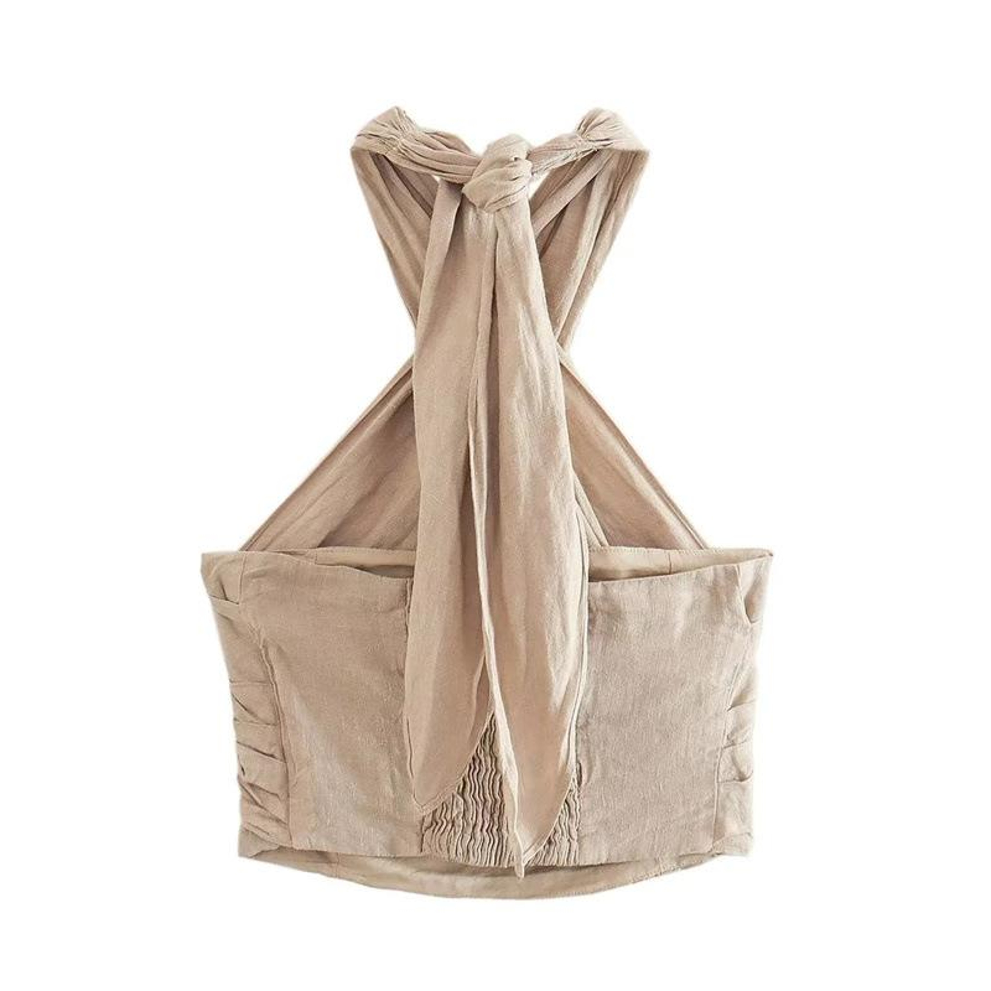 European Style Women's Linen Ne Hanging Vest Top, Short Length Color – view 5