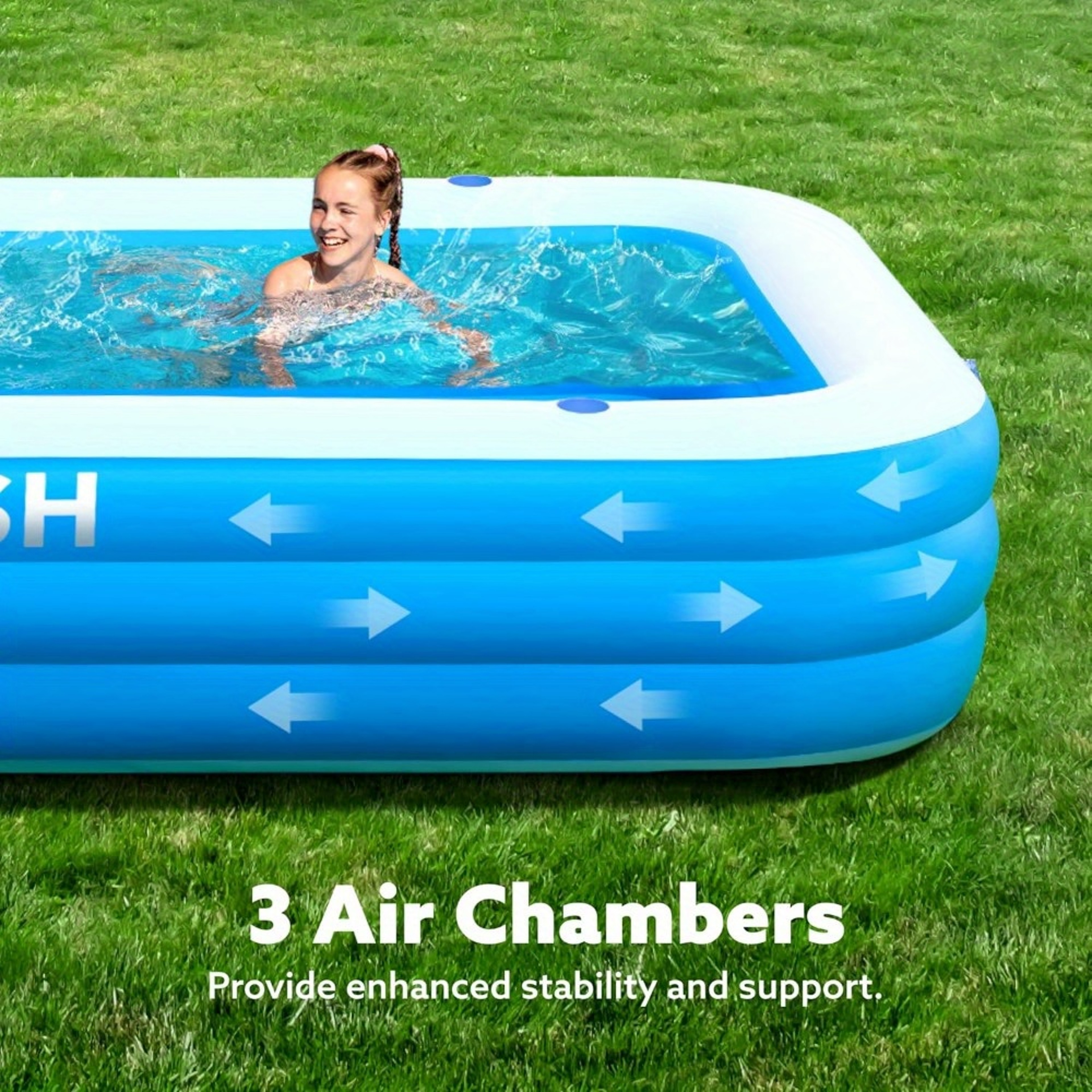 Summer Family Pool For Summer FullSized Inflatable Swimming Pool Backyard Garden Lawn Enjoyment 3