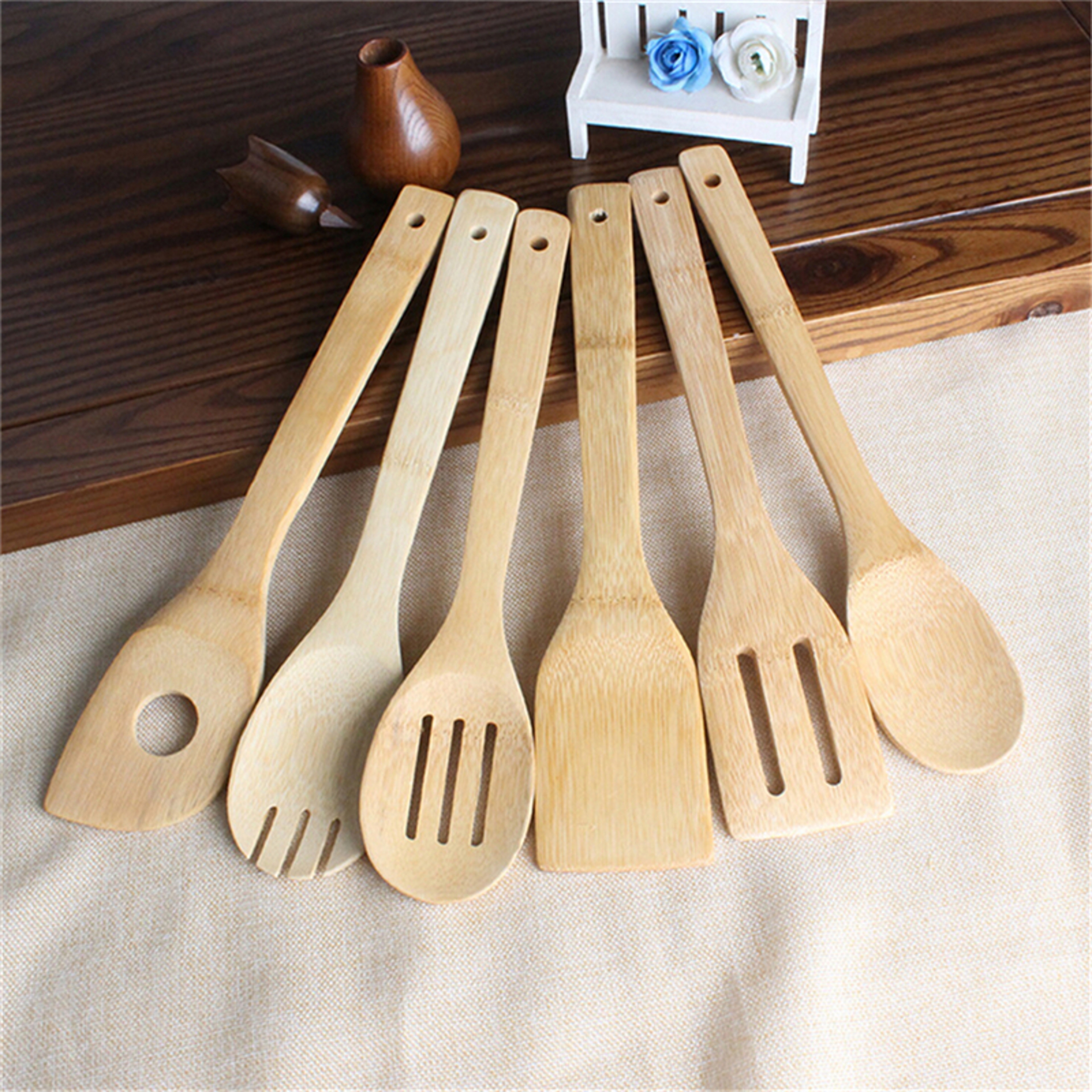 Bamboo Cooking Utensil Set, Wooden Spatula & Spoon Kit – view 5