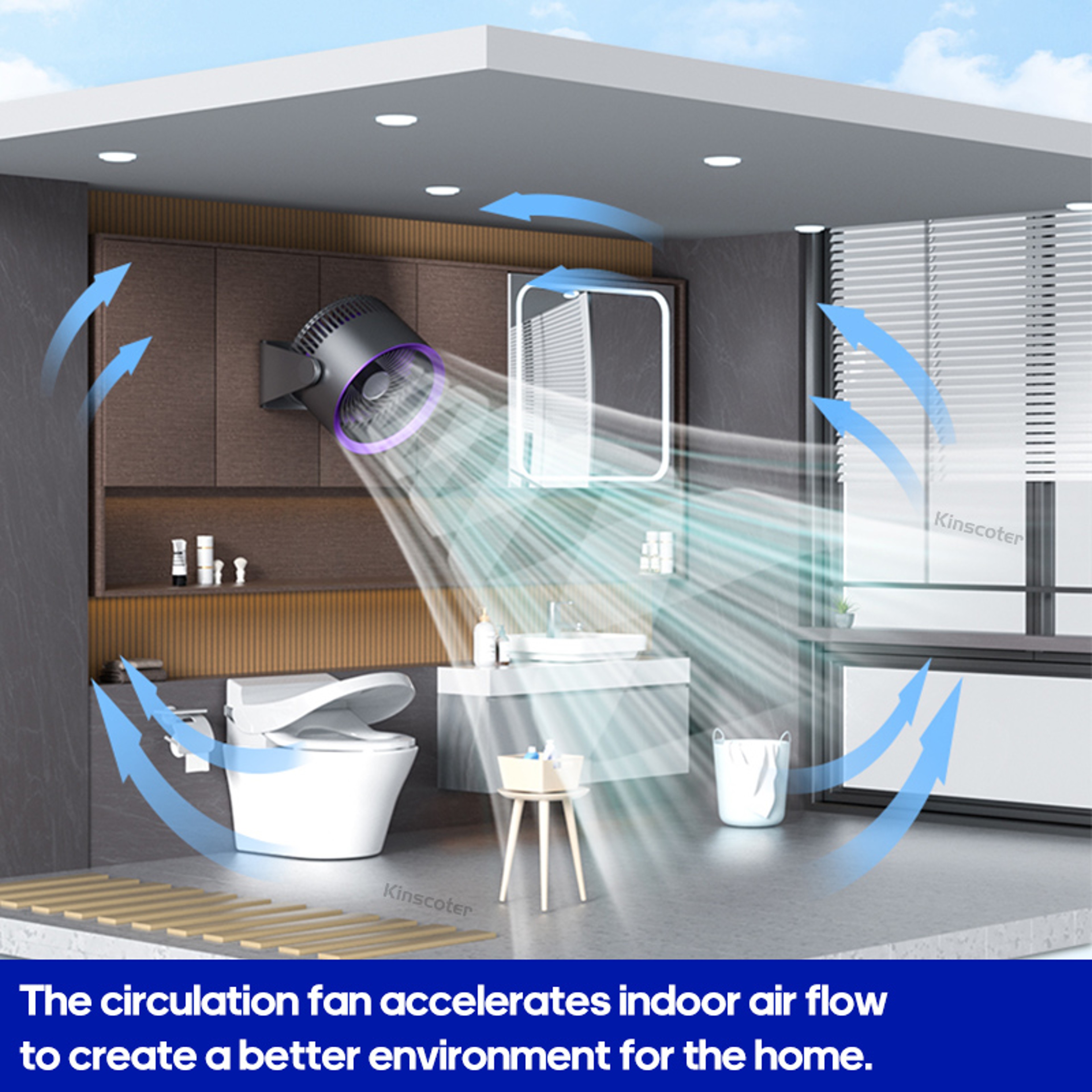 Wireless Multifunctional Electric Fan Circulator Portable Air Cooler For Home Desk Wall And Ceiling 3