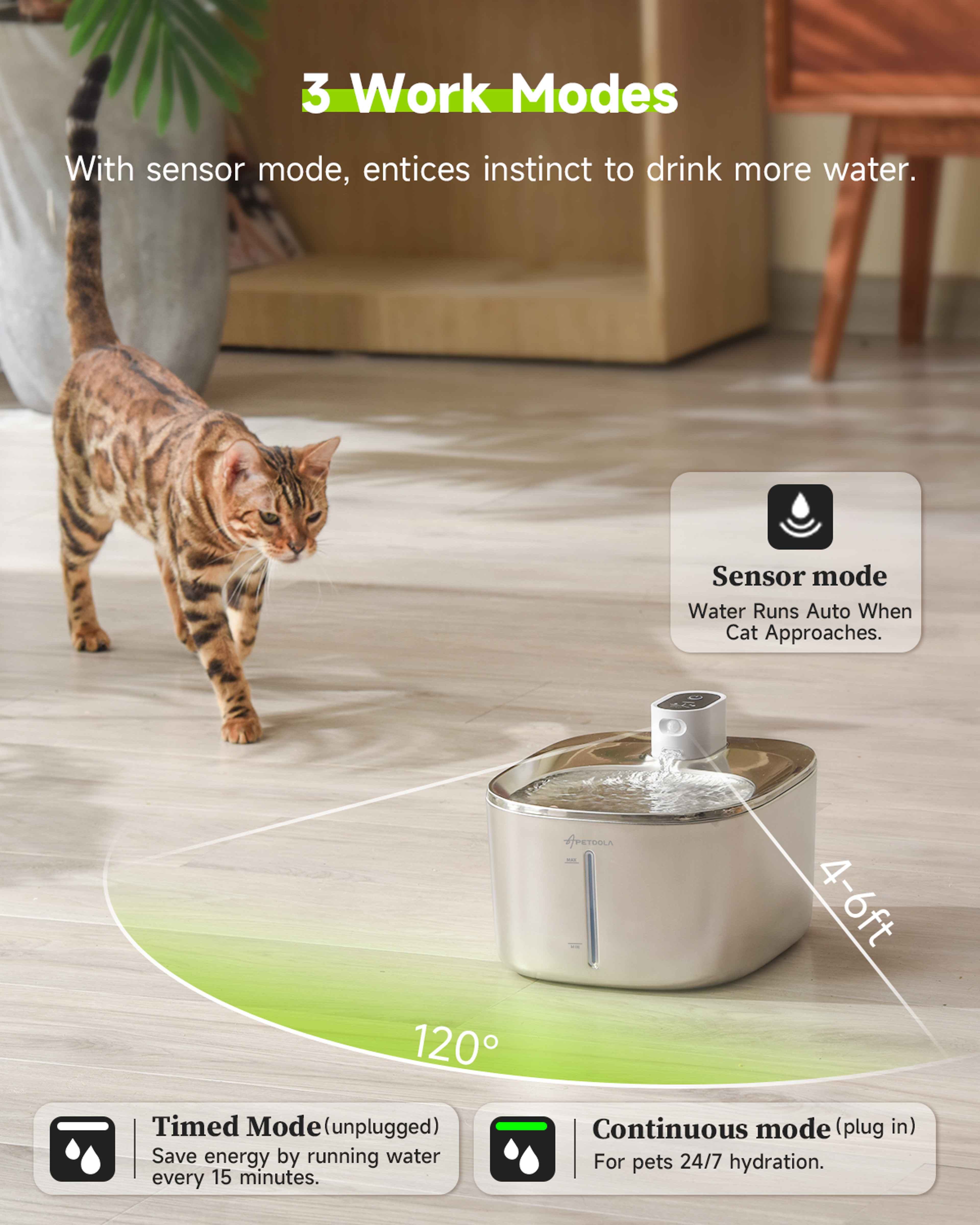 Wireless Cat Water Fountain With Auto Sensor For Cats  Dogs Smart Pet Drinking Dispenser For Health 2