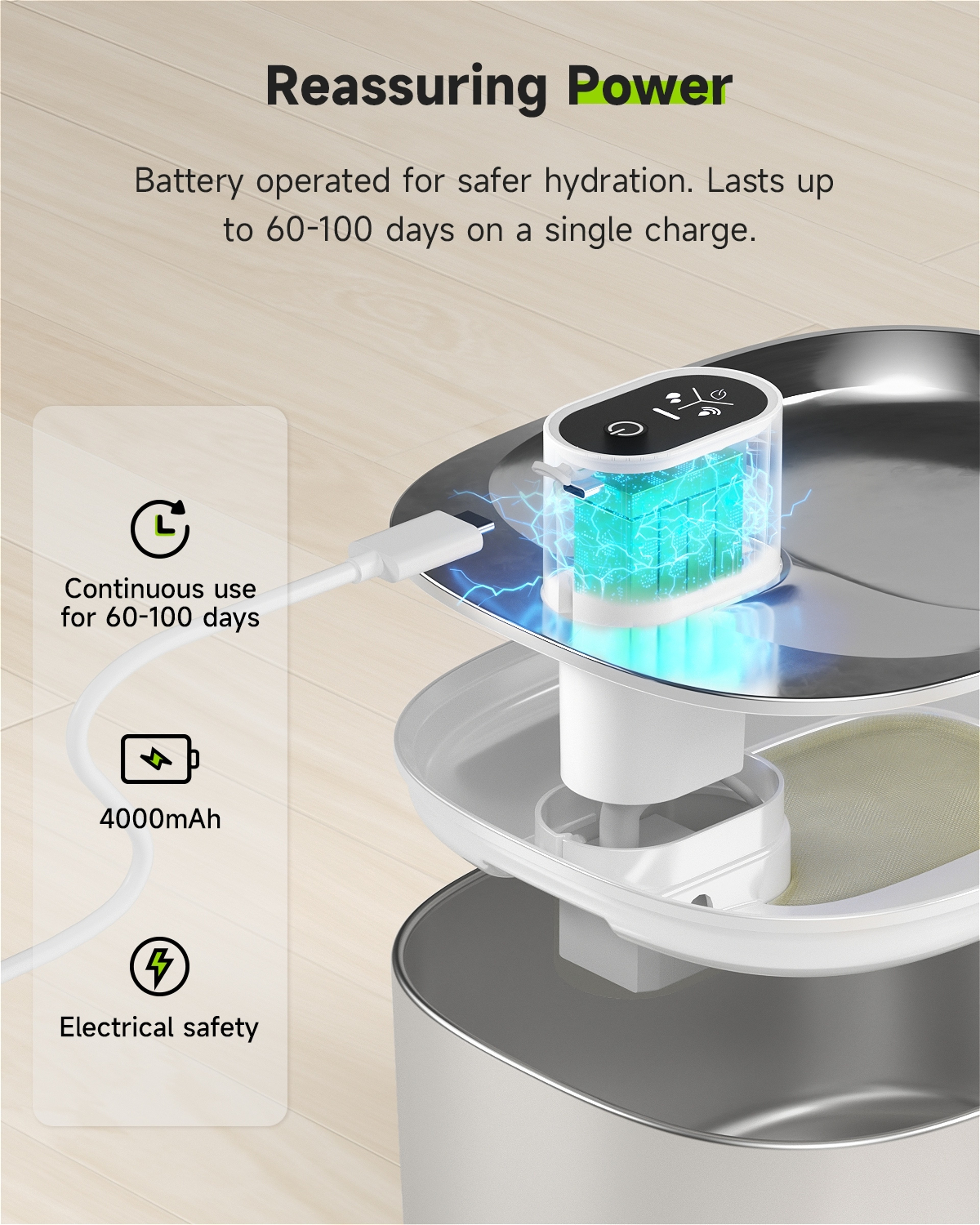 Wireless Cat Water Fountain With Auto Sensor For Cats  Dogs Smart Pet Drinking Dispenser For Health 3