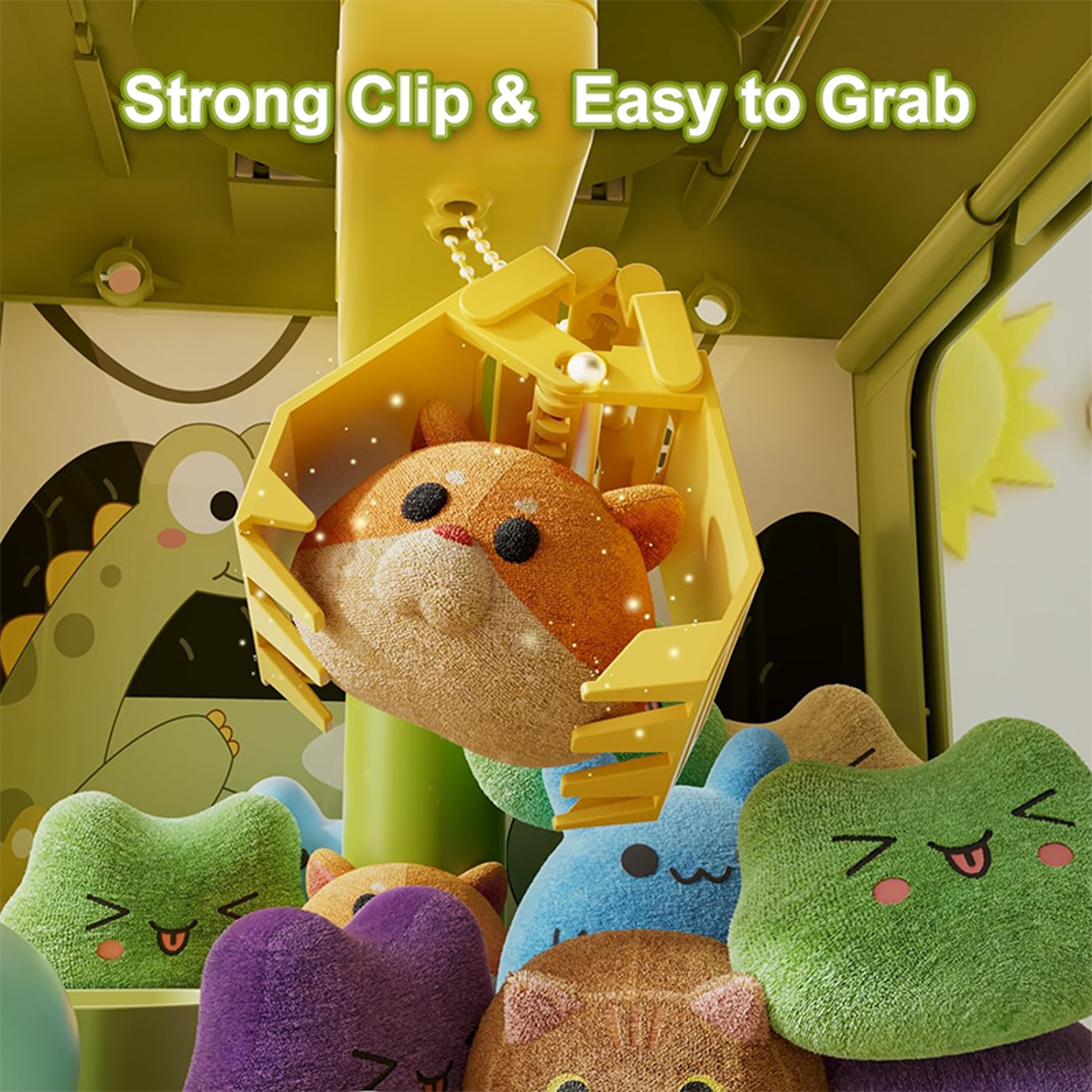 Dinosaur Mini Arcade Claw Machine Toy with Music and Adjustable Grabber for Kids Birthday Gift – view 2