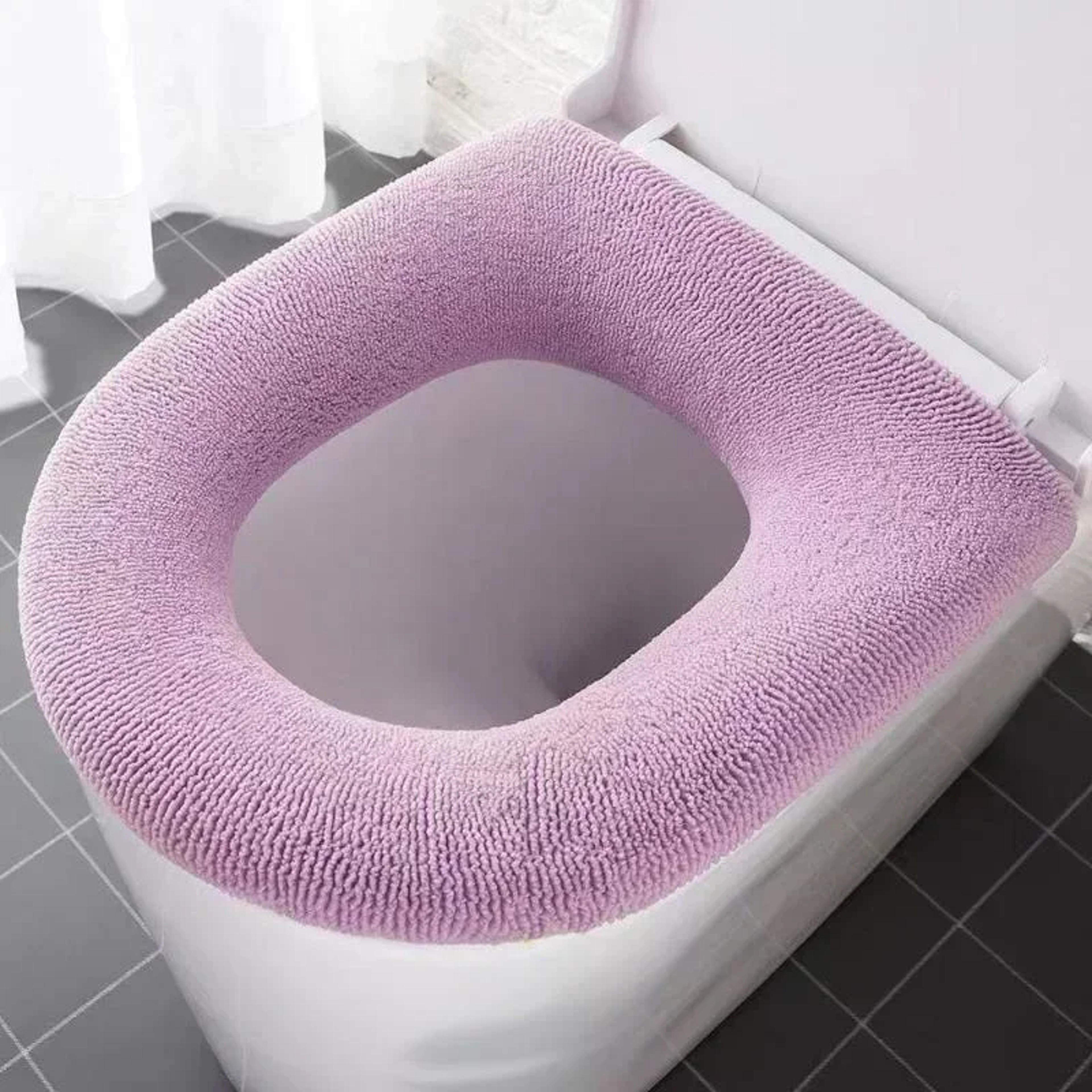 Winter Warm Toilet Seat Cover  Soft Washable OShape Pad For Bathroom Comfort 6