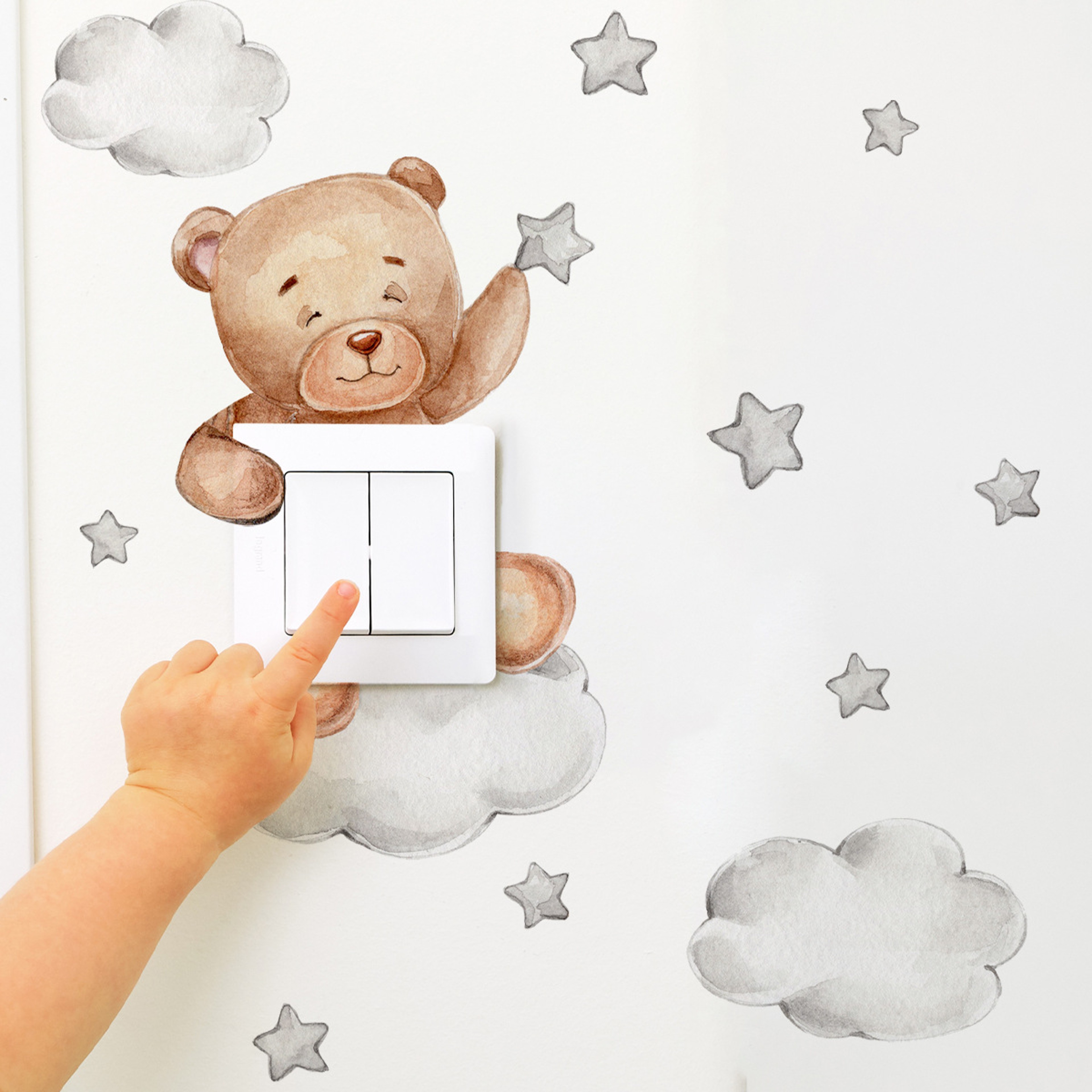 Cute Animal Wall Stickers For Kids SelfAdhesive Giraffe Bear  Elephant Bedroom Decor 4