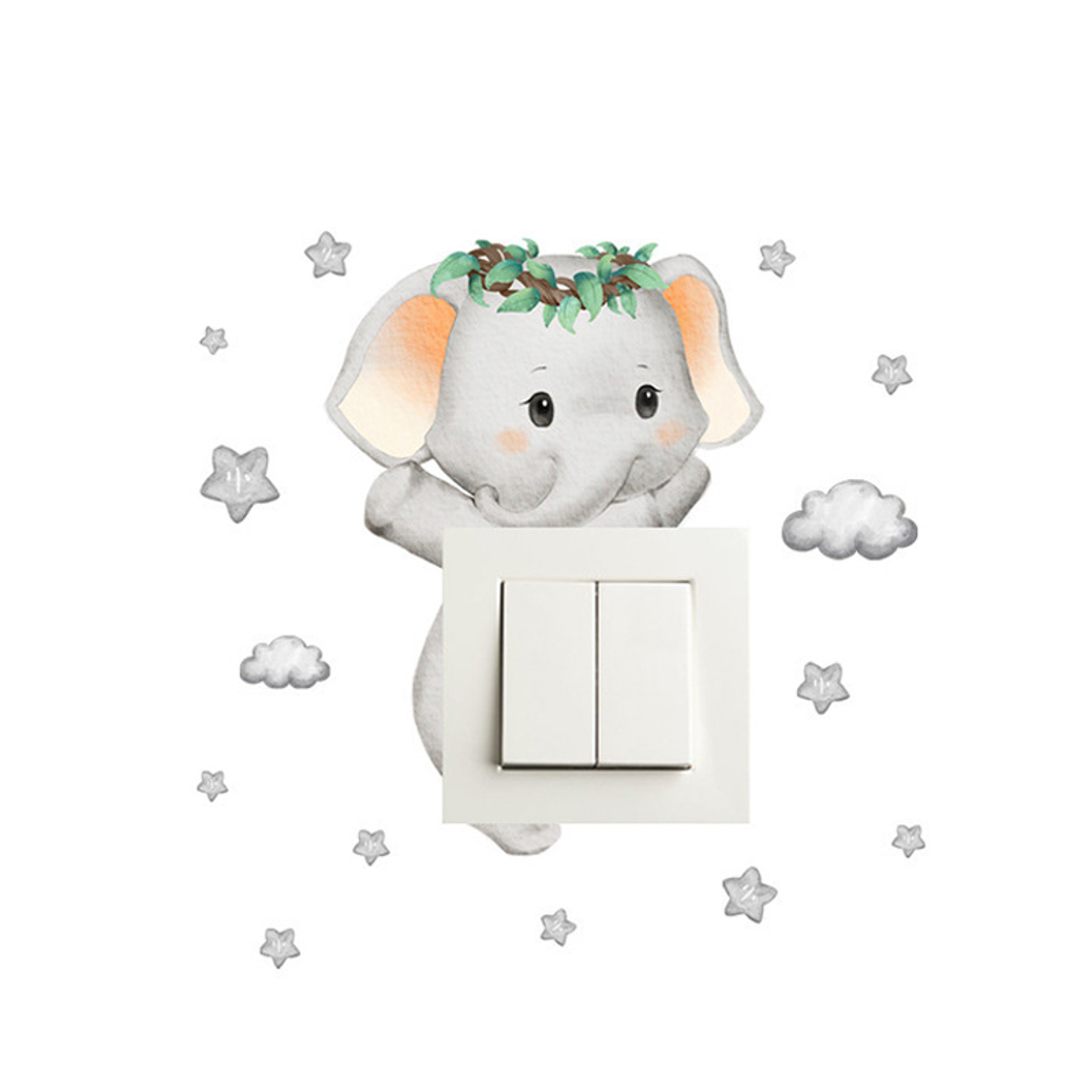 Cute Animal Wall Stickers For Kids SelfAdhesive Giraffe Bear  Elephant Bedroom Decor 9