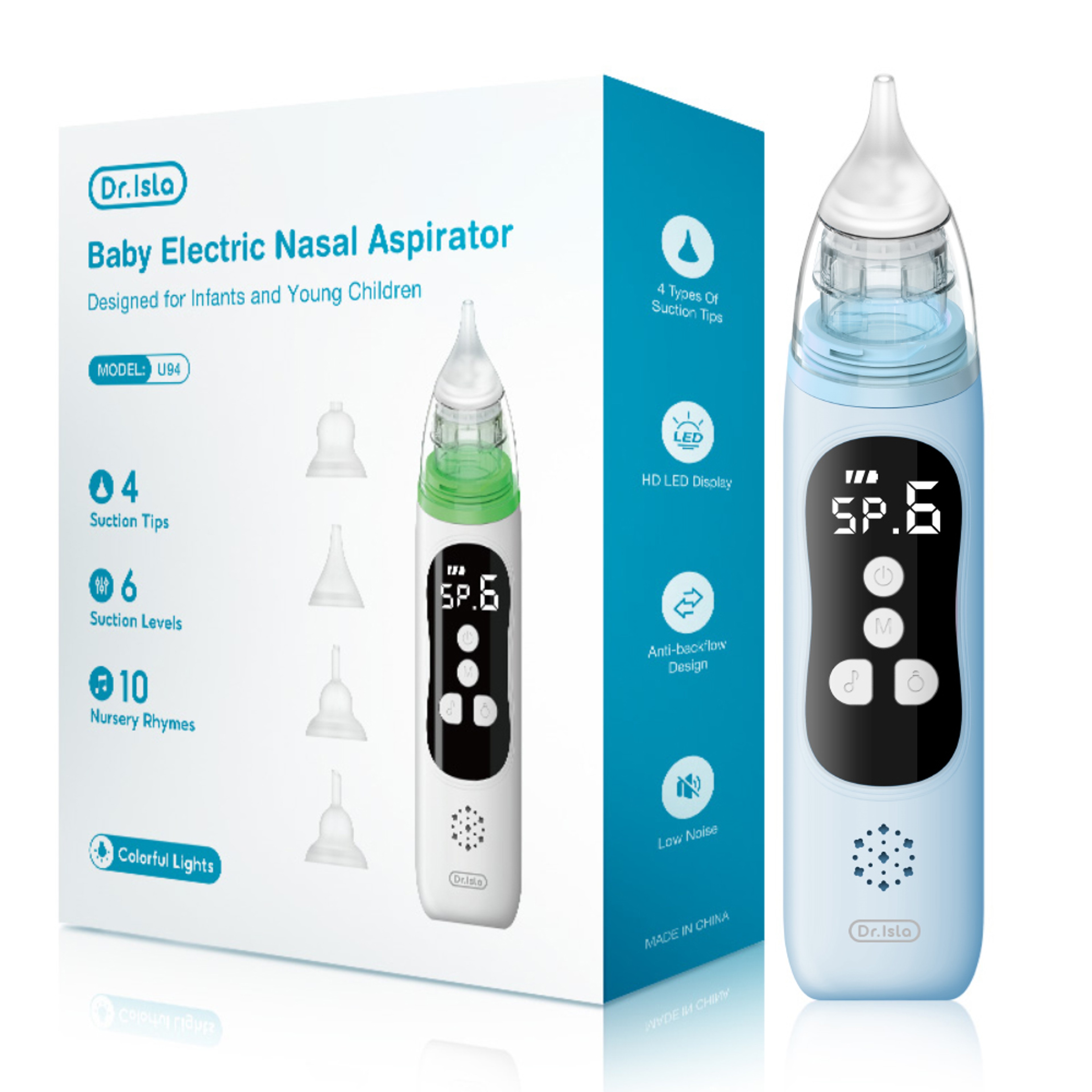 Baby Nasal Aspirator Silicone Adjustable Suction For Safe  Quiet Cleaning 8
