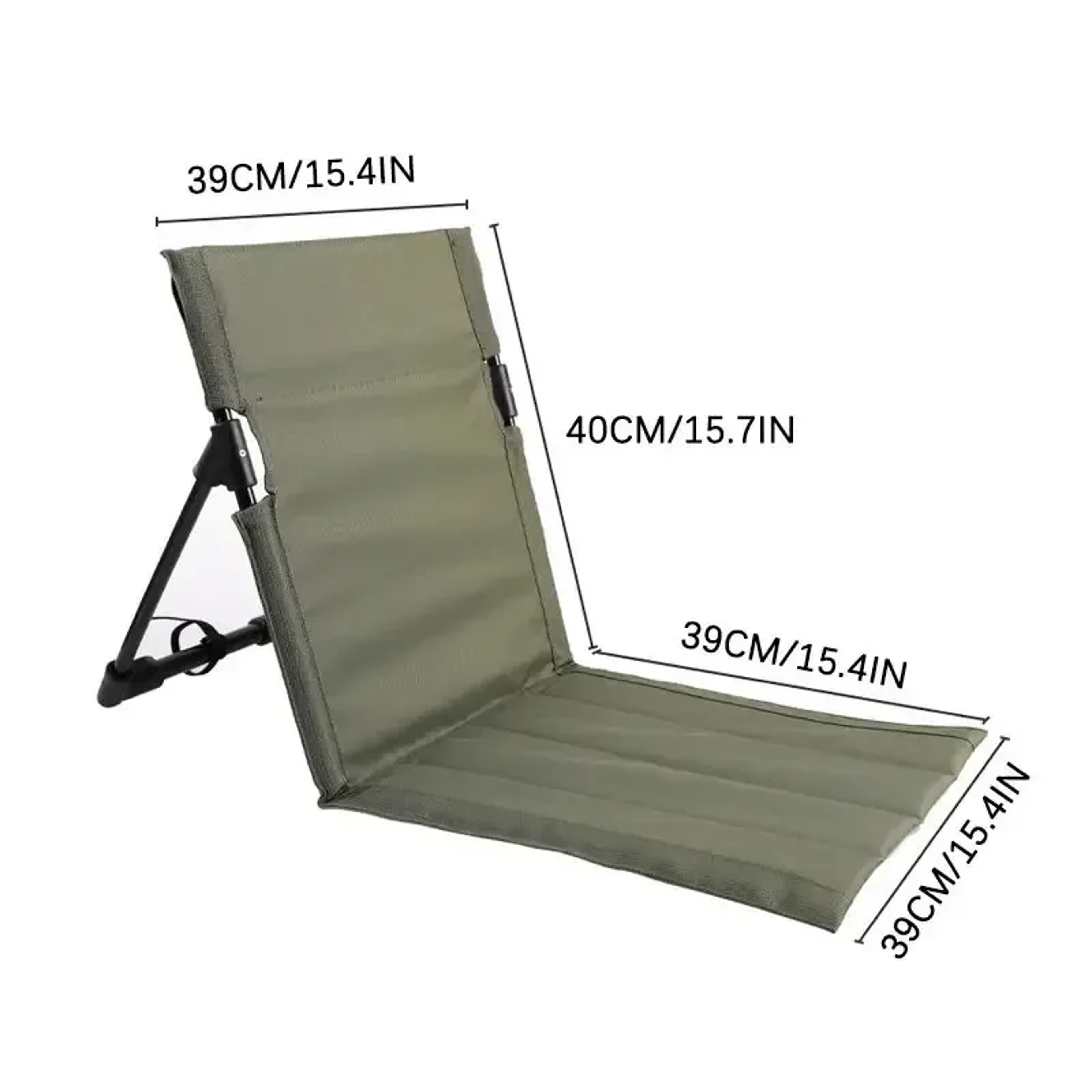 Foldable Outdoor Camping Chair with Cushion and Backrest, Portable Beach Chair for Picnic, Garden, and Park – view 6