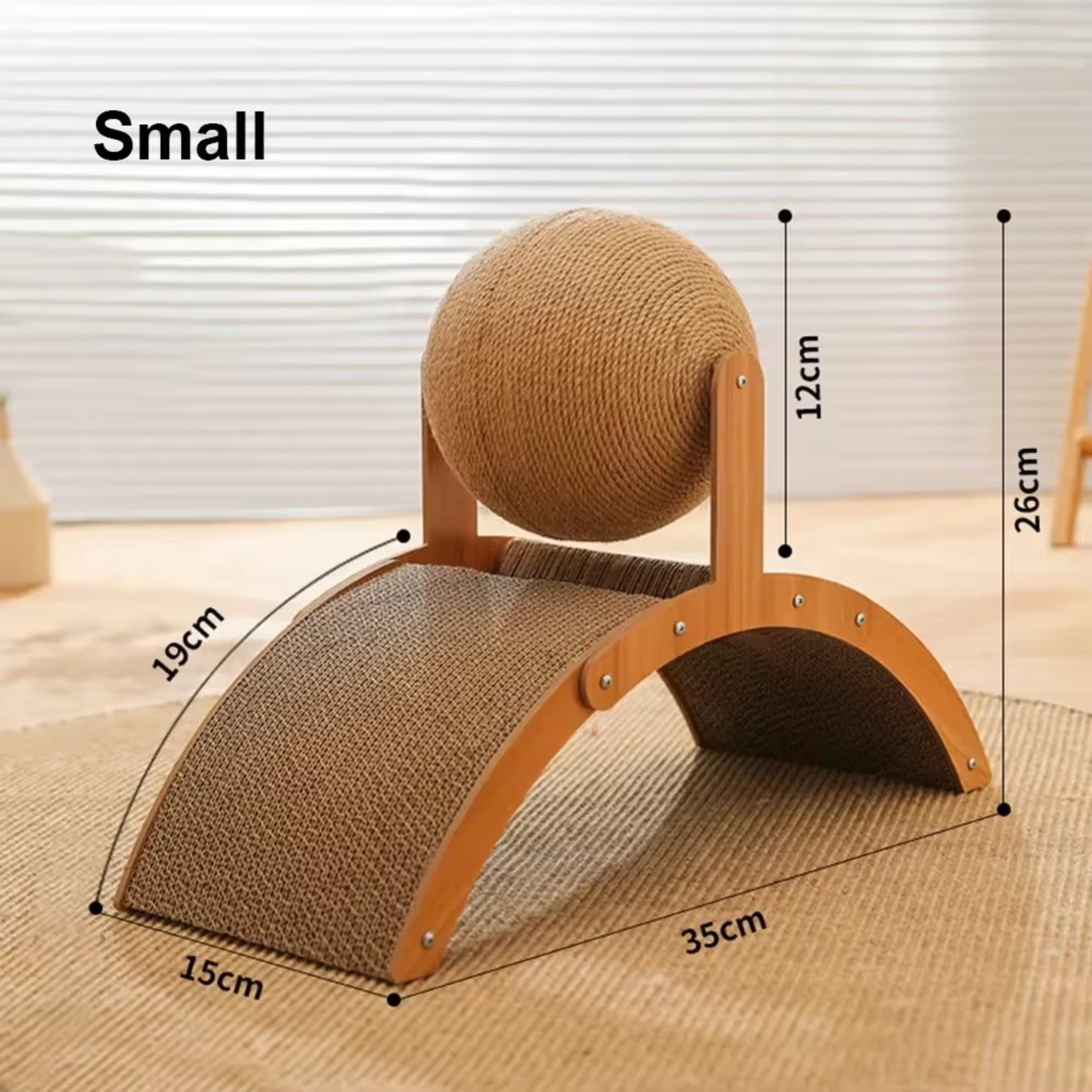 Wooden Cat Scratching Ball 2in1 Sisal Scratch Board WearResistant Grinding Paw Toy For Cats 6