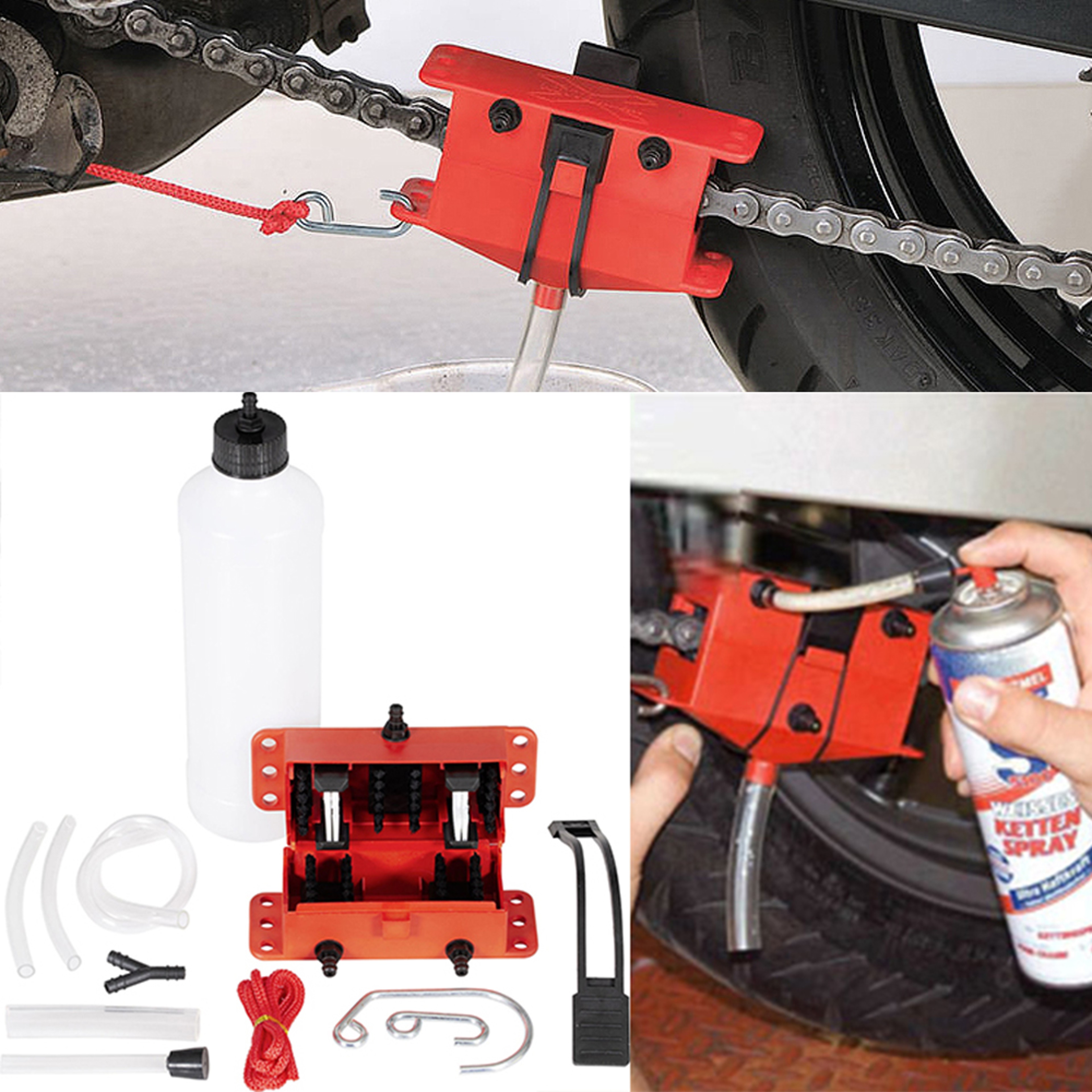 Portable Bicycle Chain Cleaner Kit With Brushes And Scrubber Bike Chain Cleaning Tool For Cycling M 0