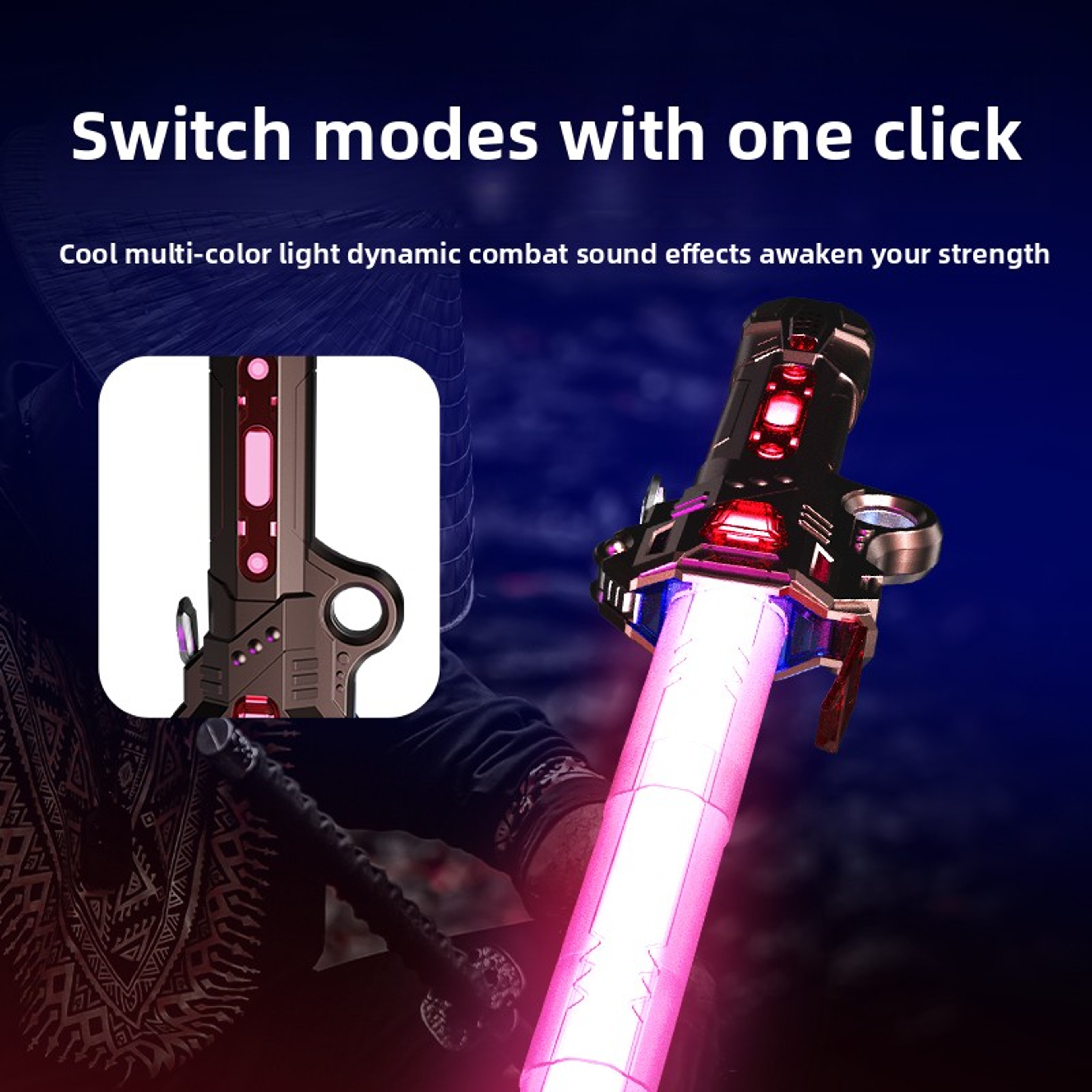 Colorful Glowing Sword Toy With Music  2in1 Rotating Light For Kids 1