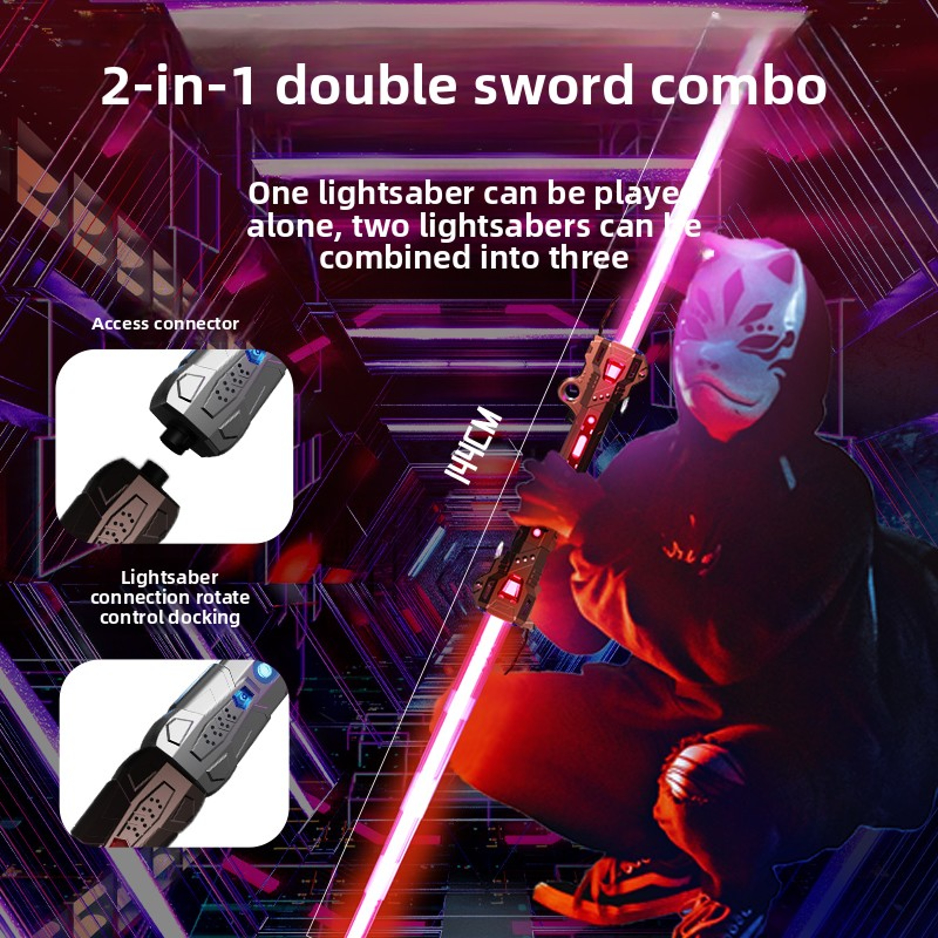 Colorful Glowing Sword Toy With Music  2in1 Rotating Light For Kids 2