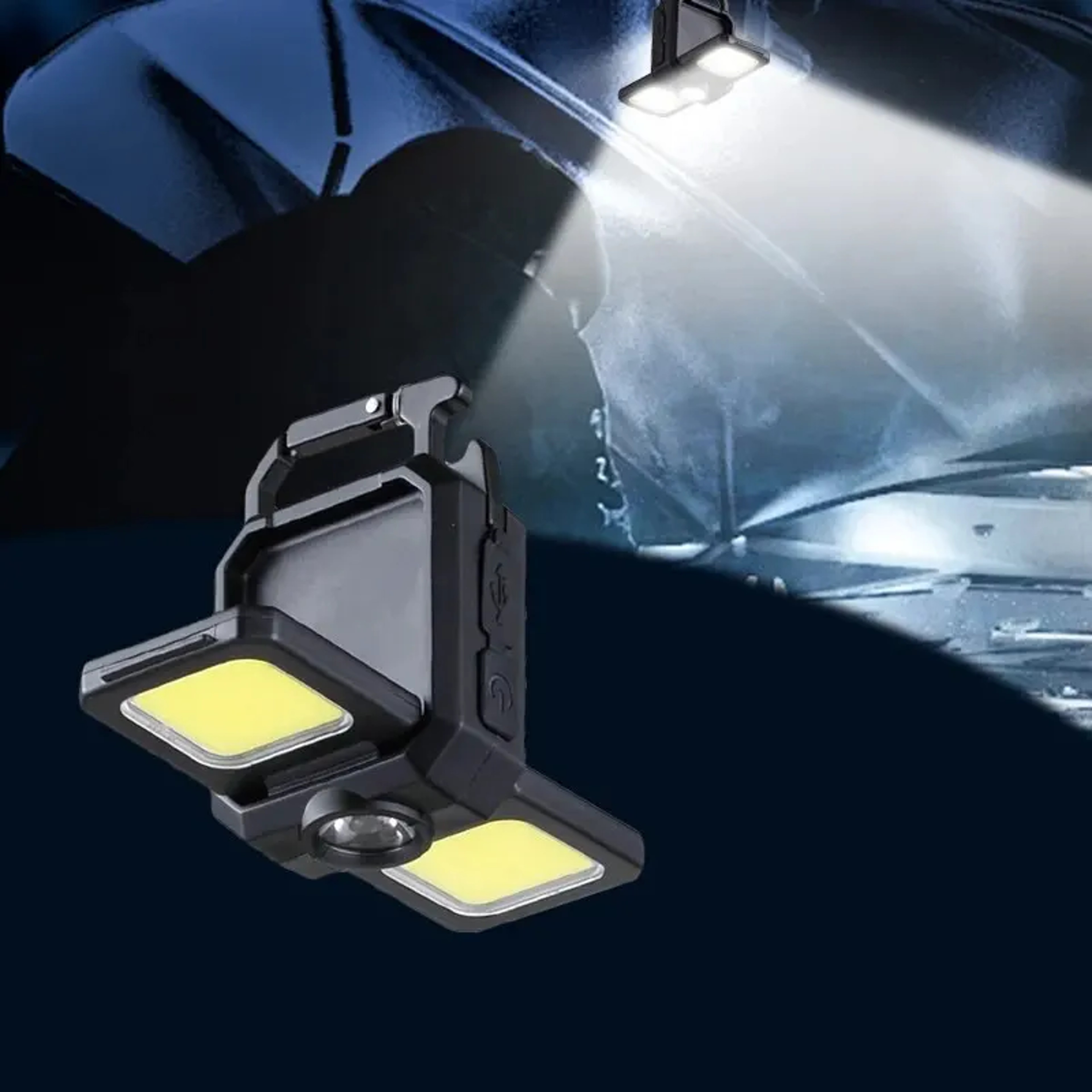 Portable LED Keychain Work Light, Rechargeable, Dual Light Source, High Lumens for Camping, Hiking, Running – view 5