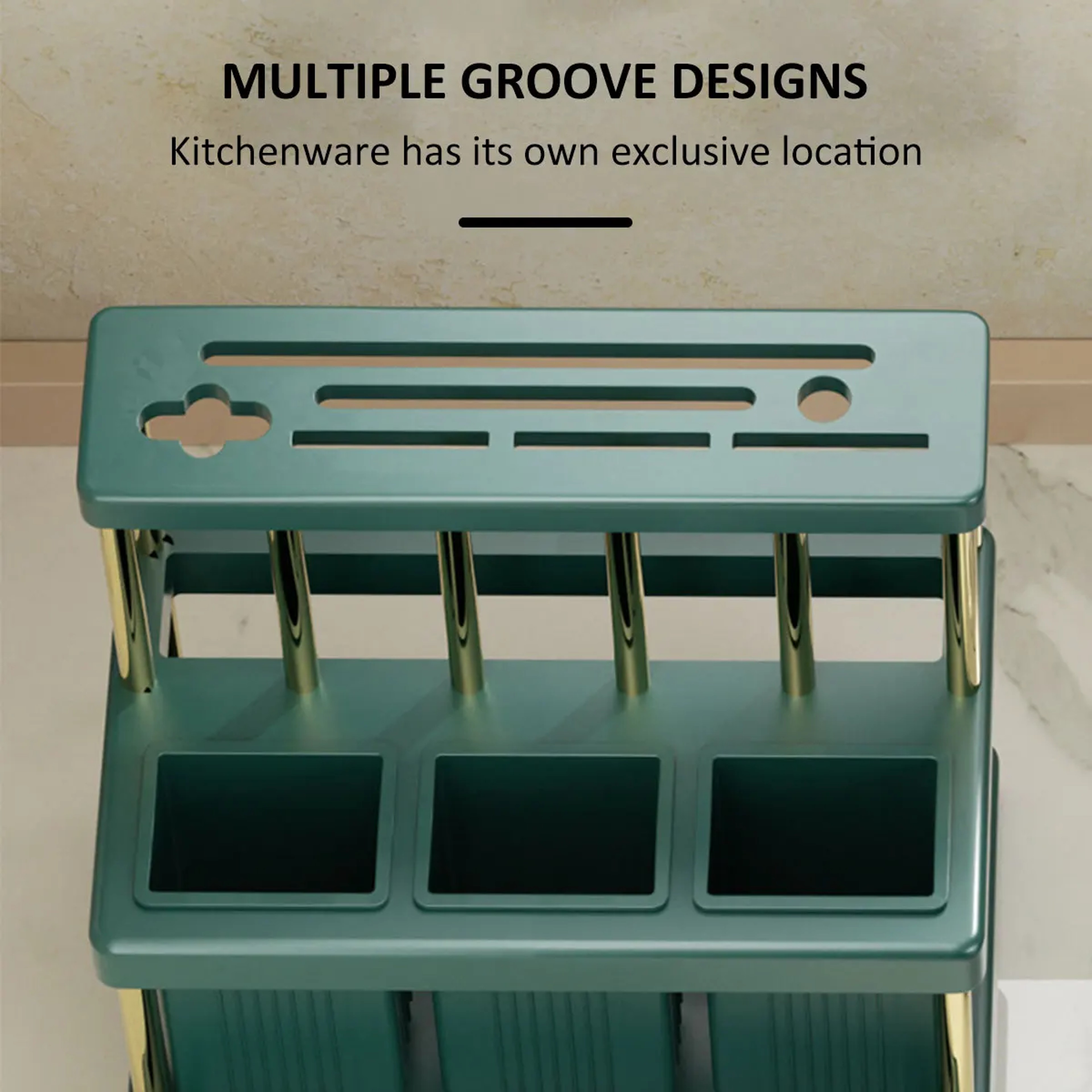 SpaceSaving MultiFunction Kitchen Knife Holder  Cutlery Drainer Rack PP Utensil Organizer 4
