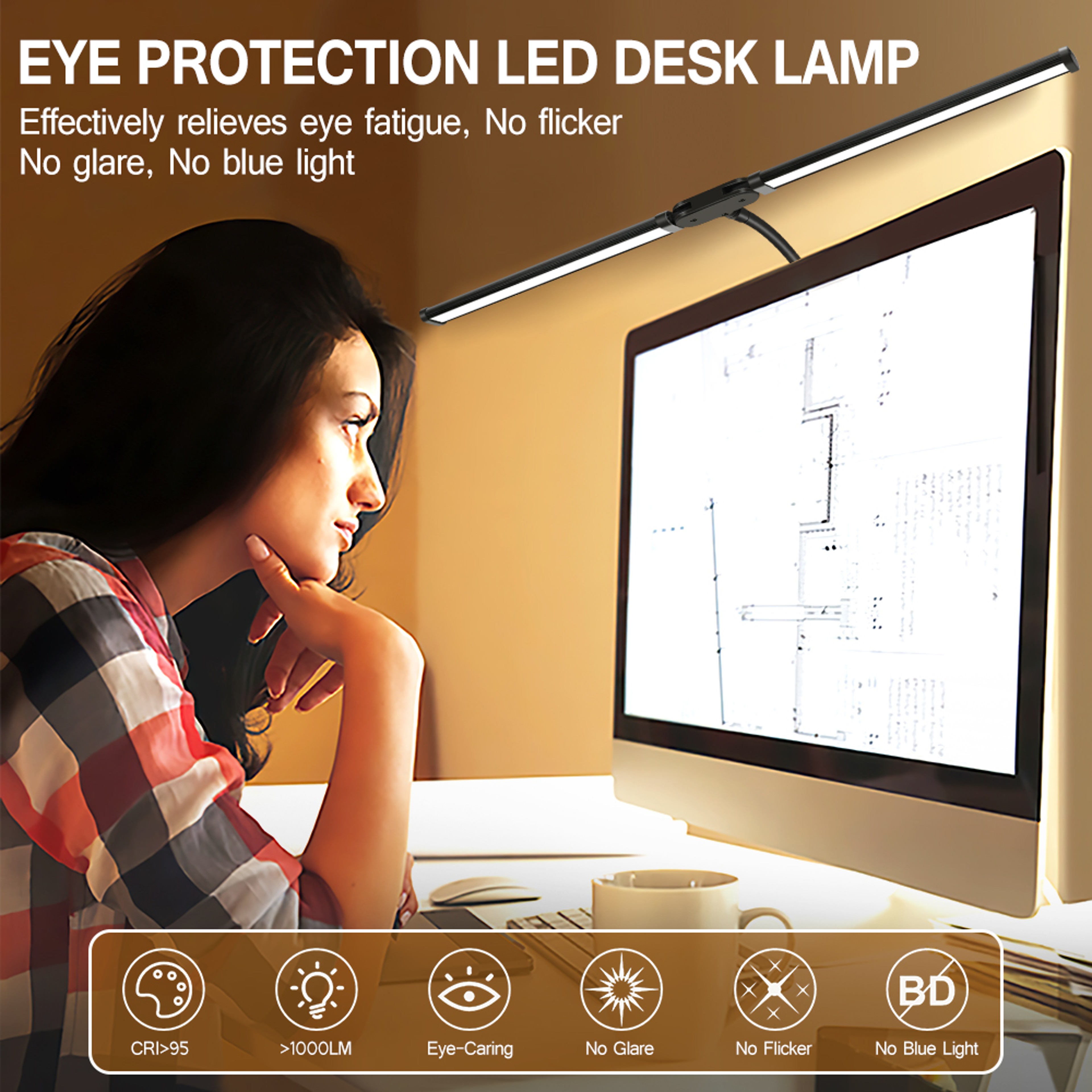 LED Clip Desk Lamp Dimmable Adjustable Monitor Light For Office  Reading Architect Desk Lamp For Co 1