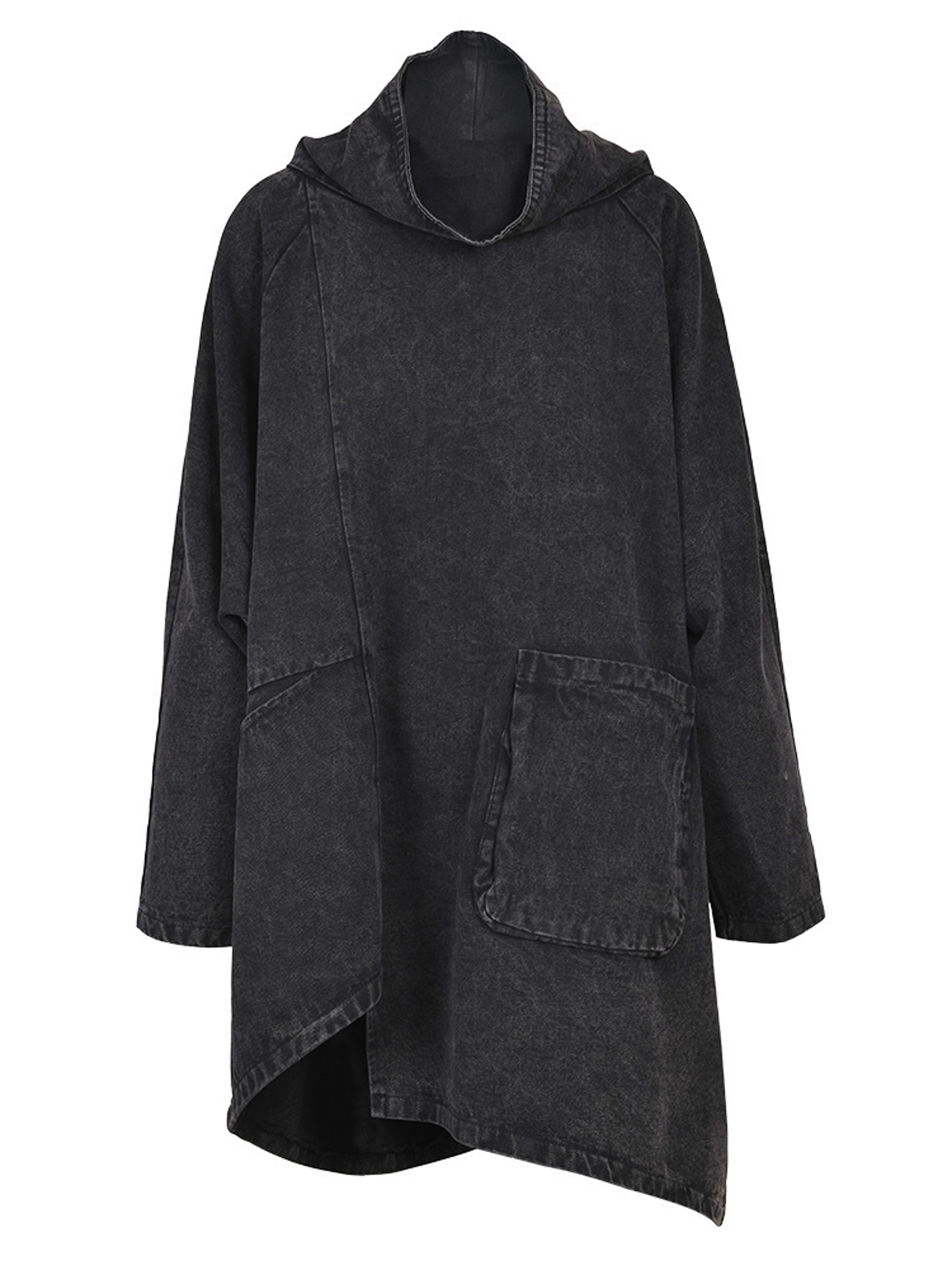 Loose Fit Black Denim High Collar Sweatshirt For Women Spring  Autumn Fashion Plus Size 3