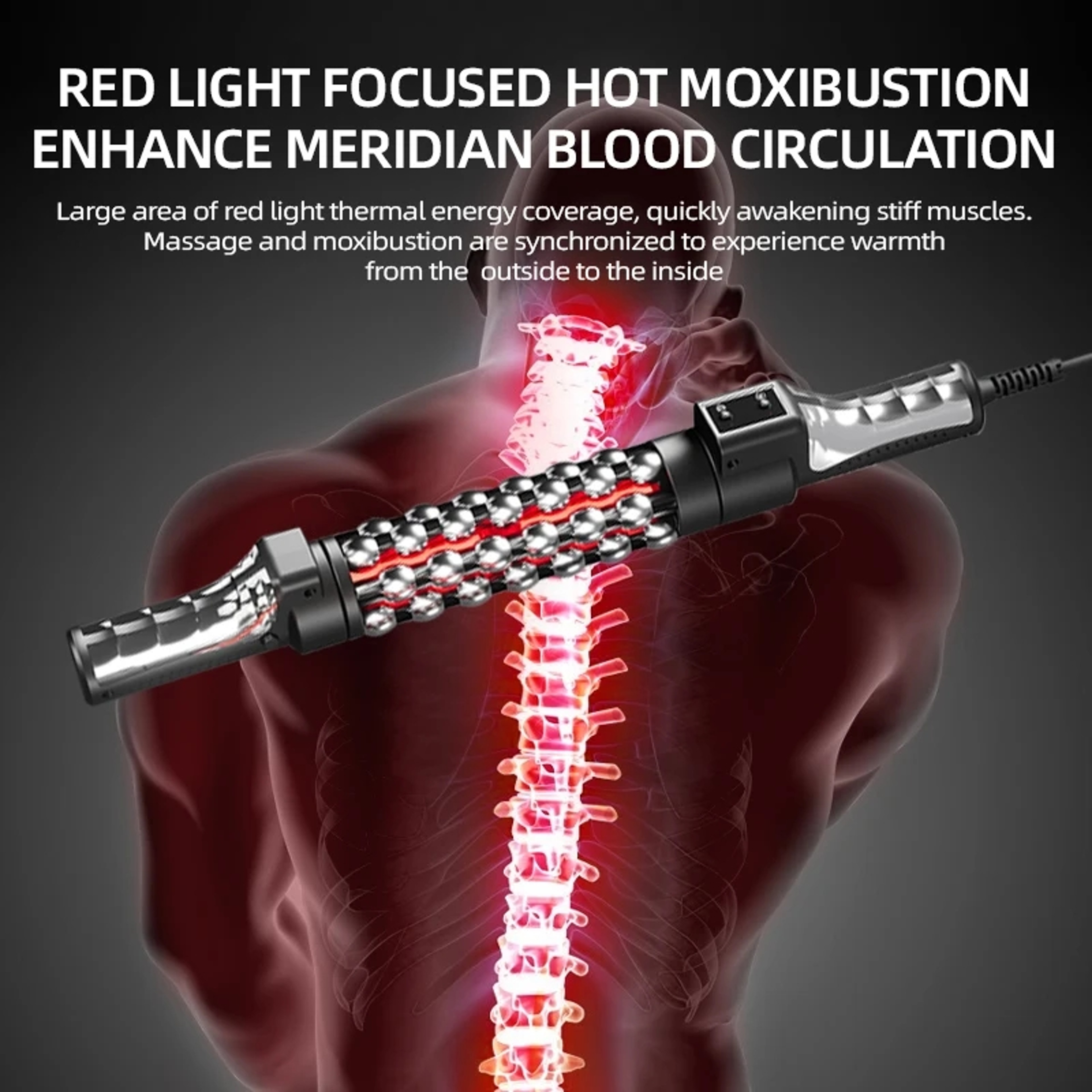 Roll Massager With Red Light Heated Massage Device Inner Ball For Lymphatic Drainage And AntiCellul 3