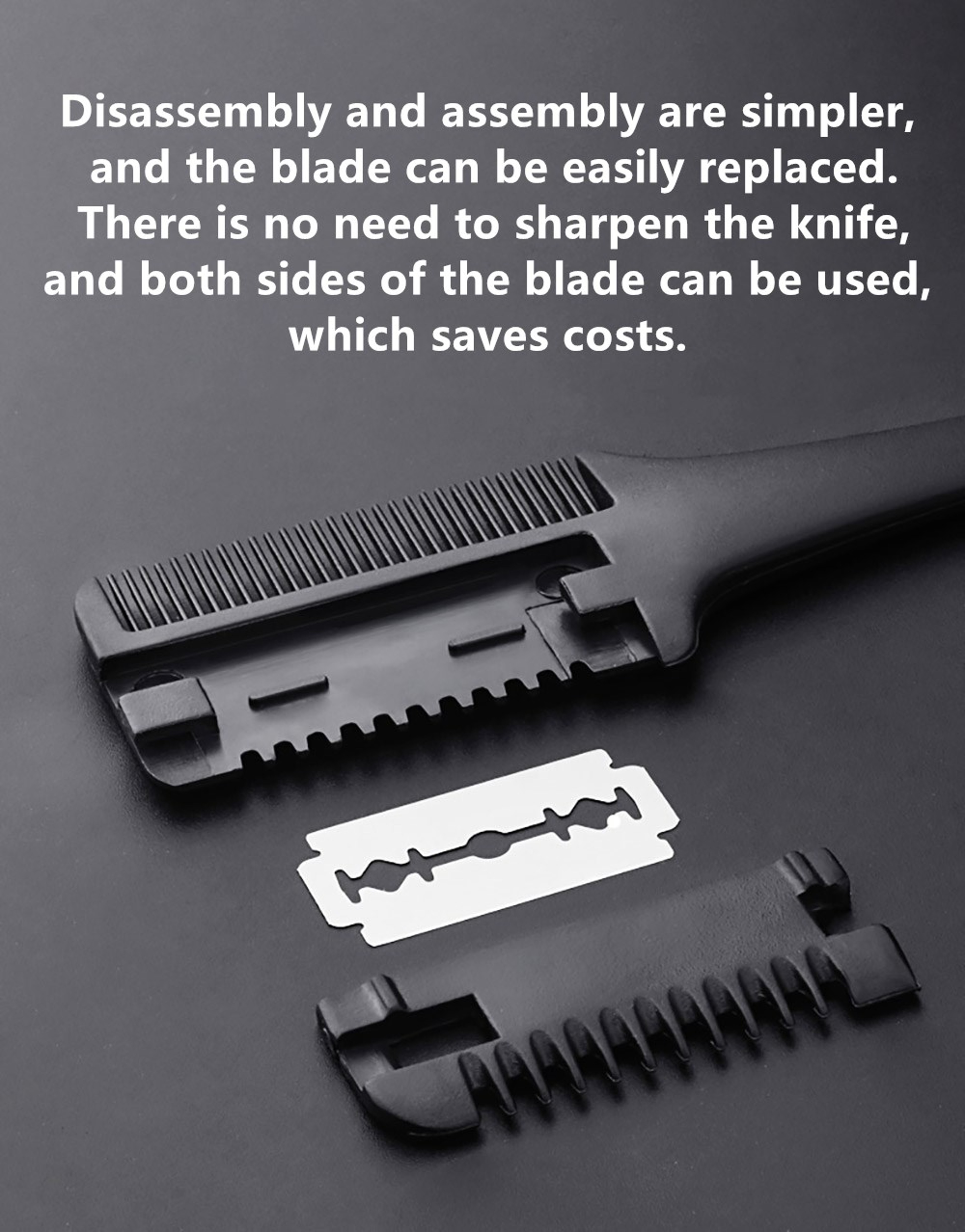Carbon Fiber Hair Comb With Razor Blades Professional Salon Hairdressing Brush For DIY Styling 5