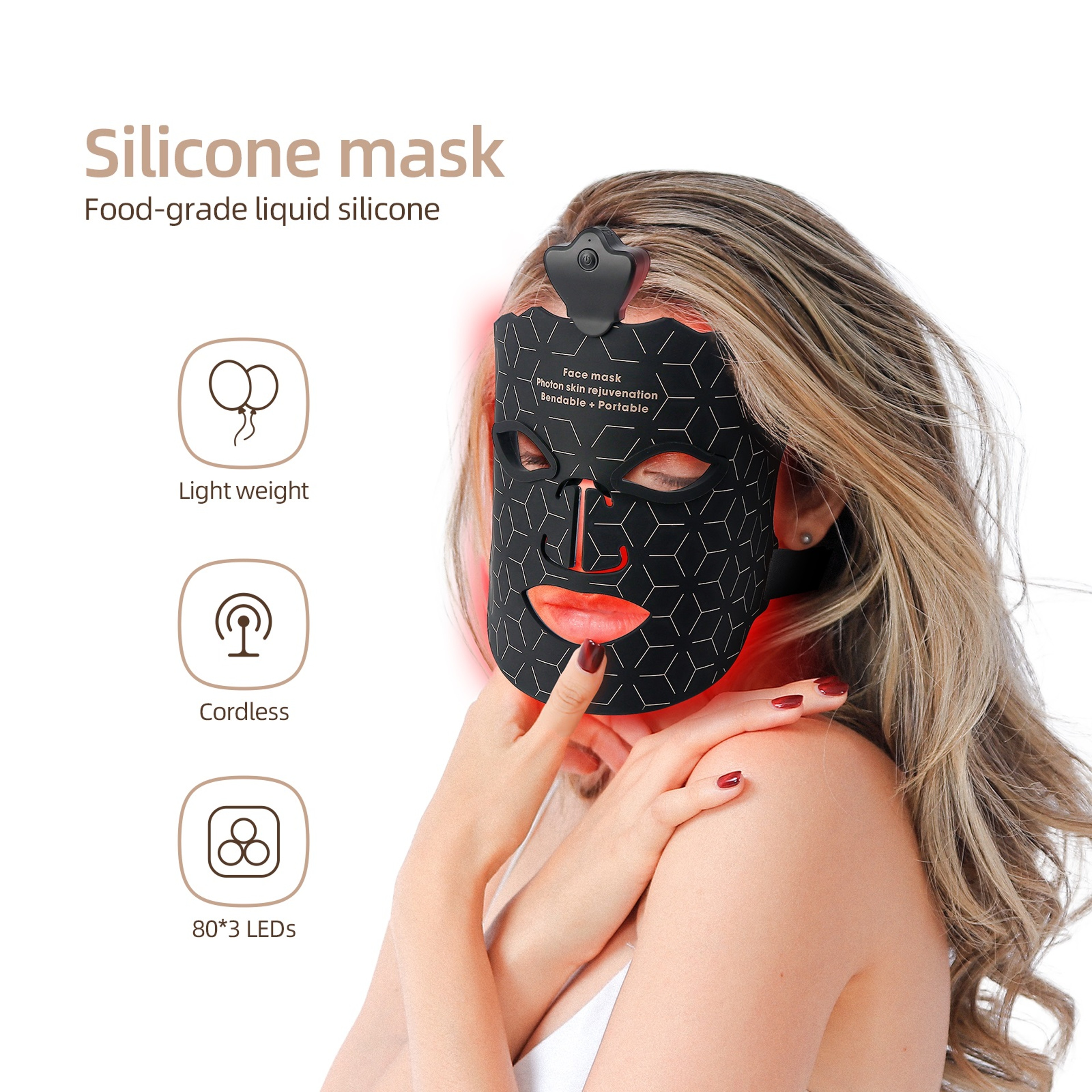 LED Face Mask, Advanced Red Light Therapy for Skin Rejuvenation, Anti-Aging & Acne Treatment – view 2