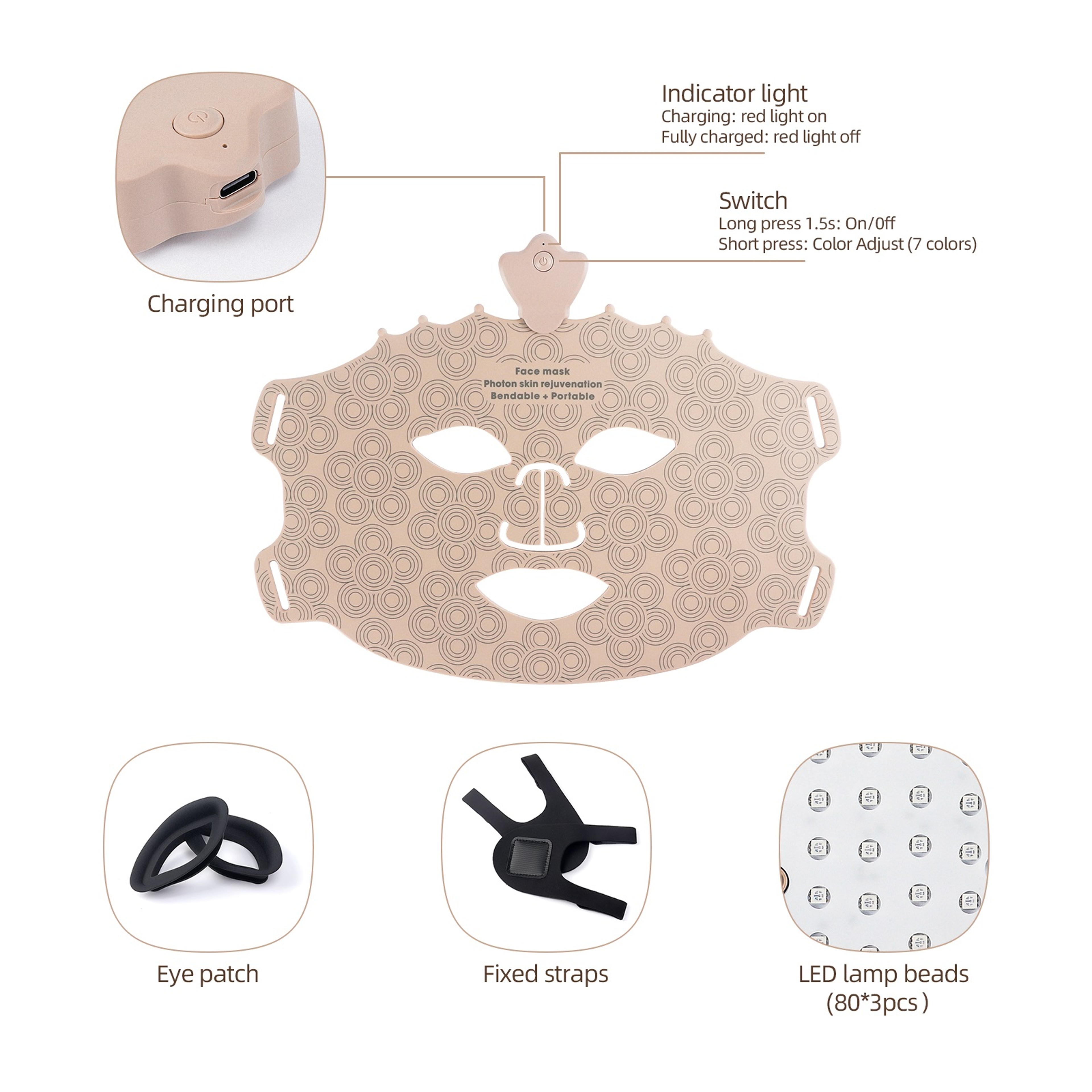 LED Face Mask, Advanced Red Light Therapy for Skin Rejuvenation, Anti-Aging & Acne Treatment – view 6