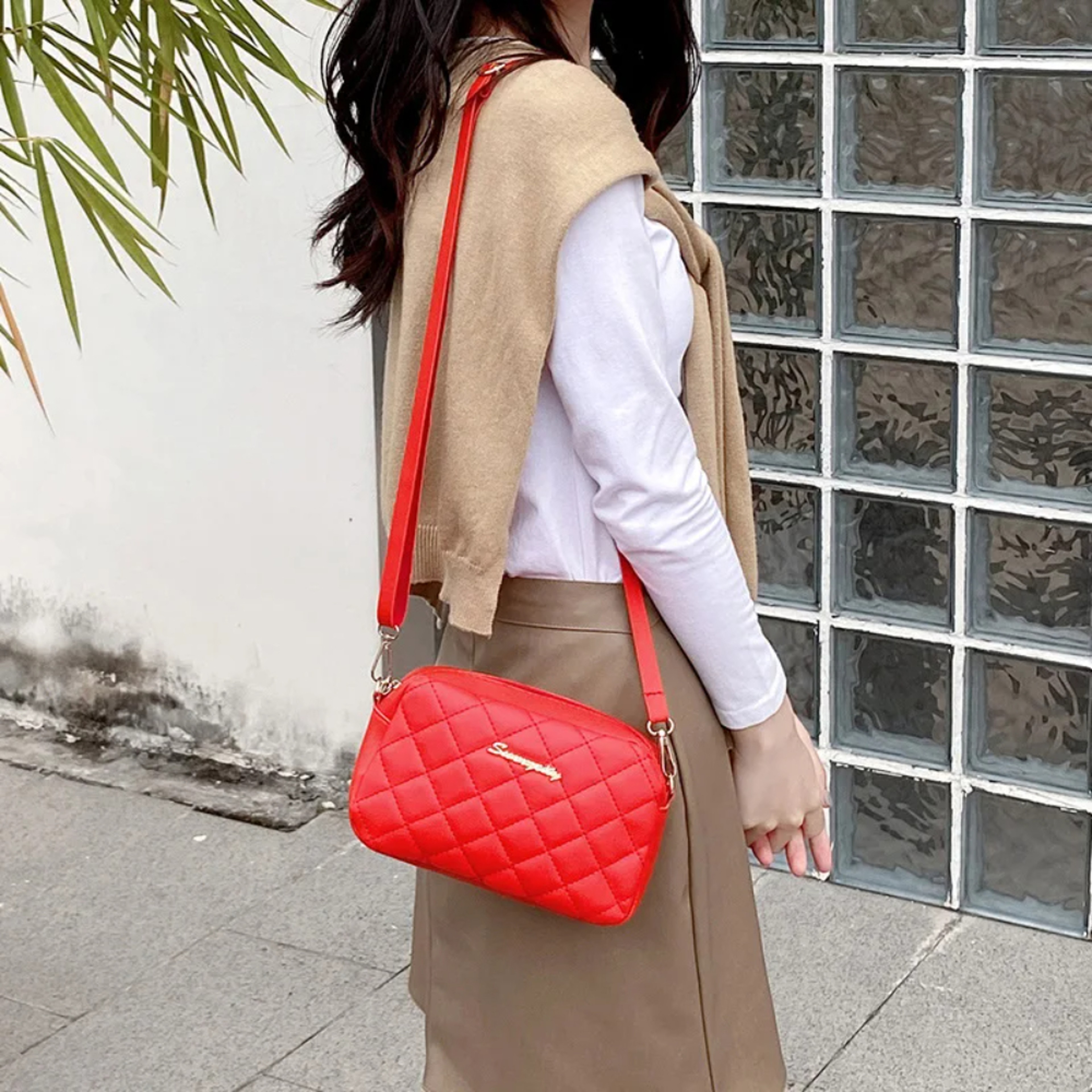 Small Messenger Bag For Women With Trendy Lingge Embroidery Fashionable Chain Shoulder  Crossbody B 2