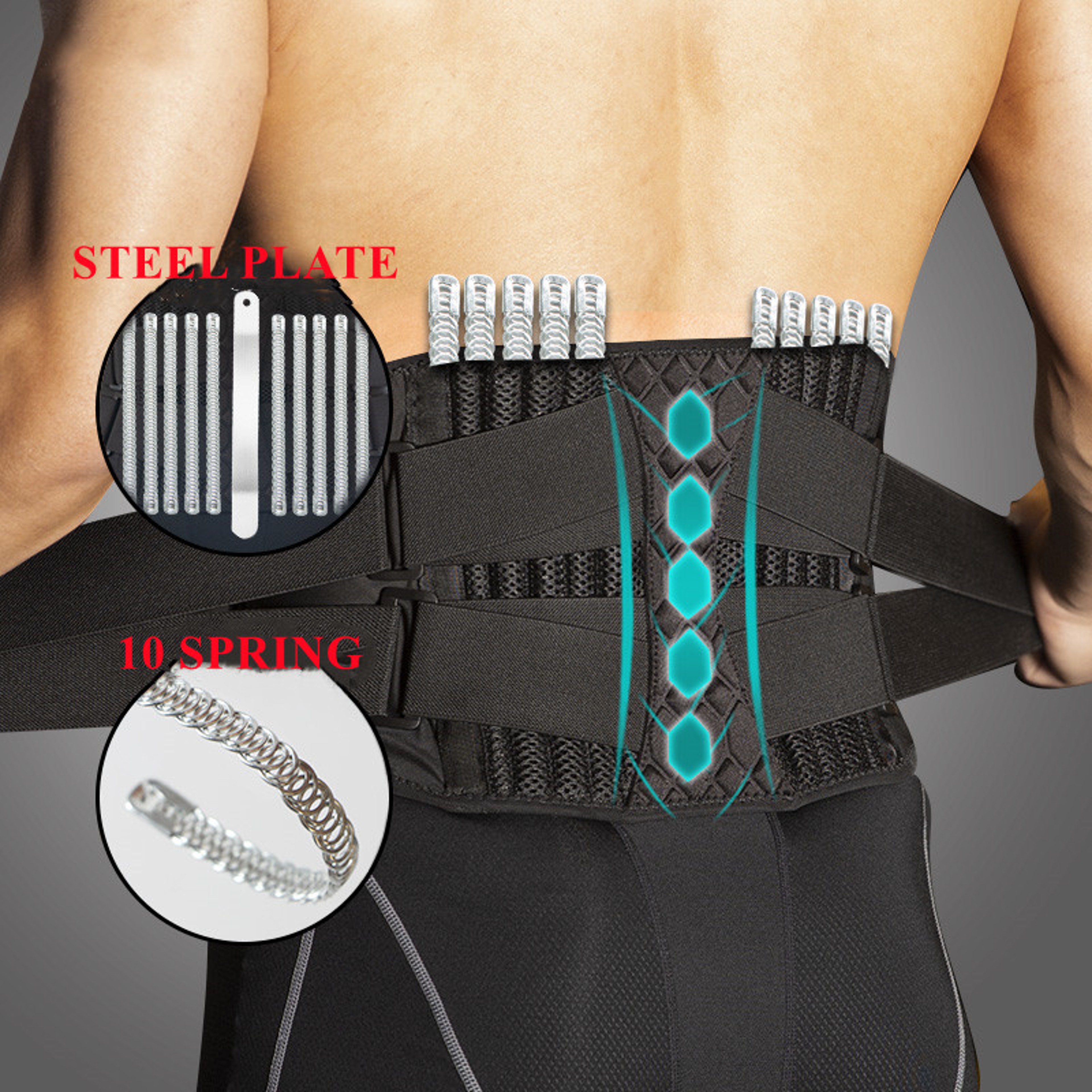 Medical Back Brace Waist Trainer Belt for Spine Support, Breathable Lumbar Corset for Men & Women, Orthopedic Gym Belt – view 1