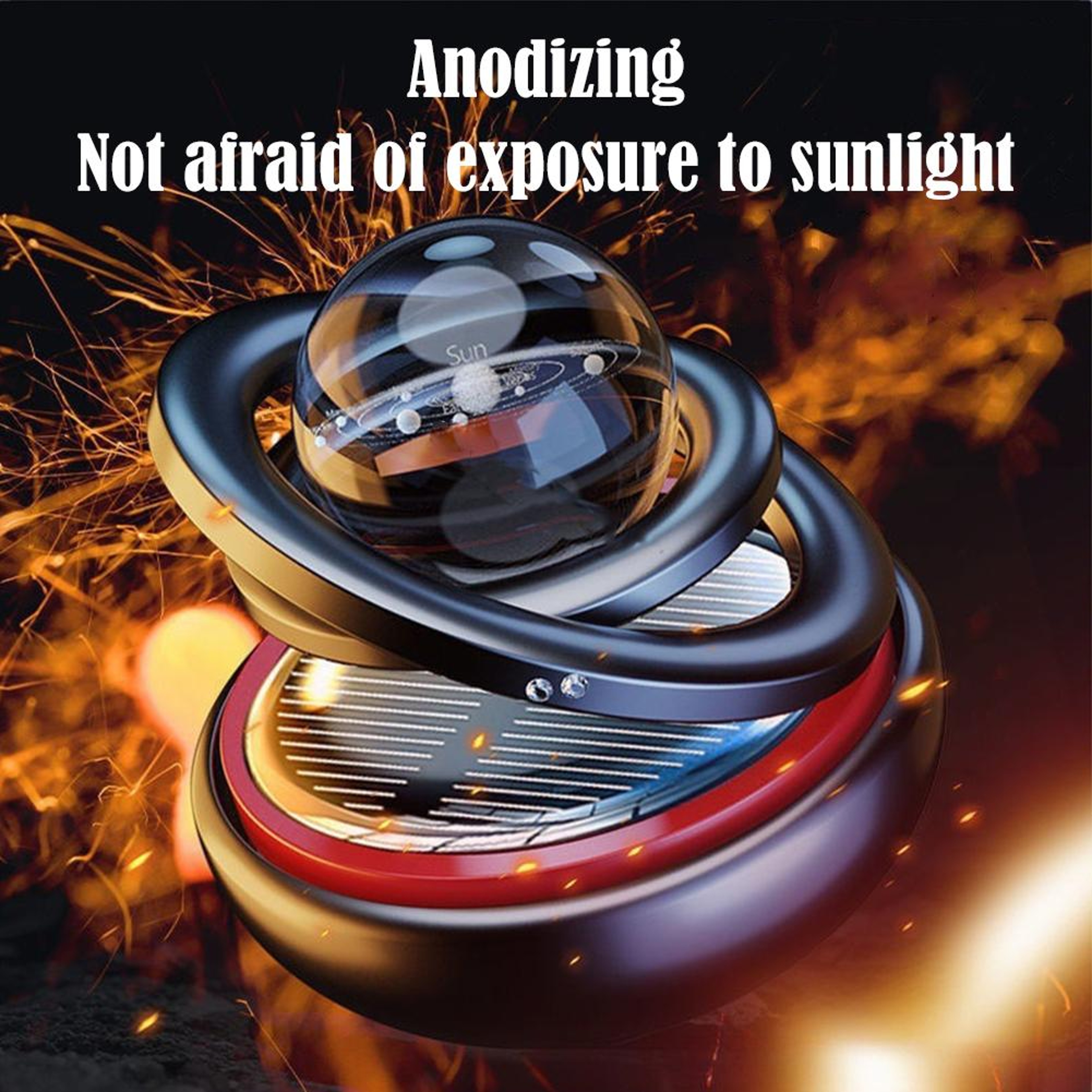 SolarPowered Aromatherapy Star Ball Rotating Car Ornament For Relaxation  Ambiance 1