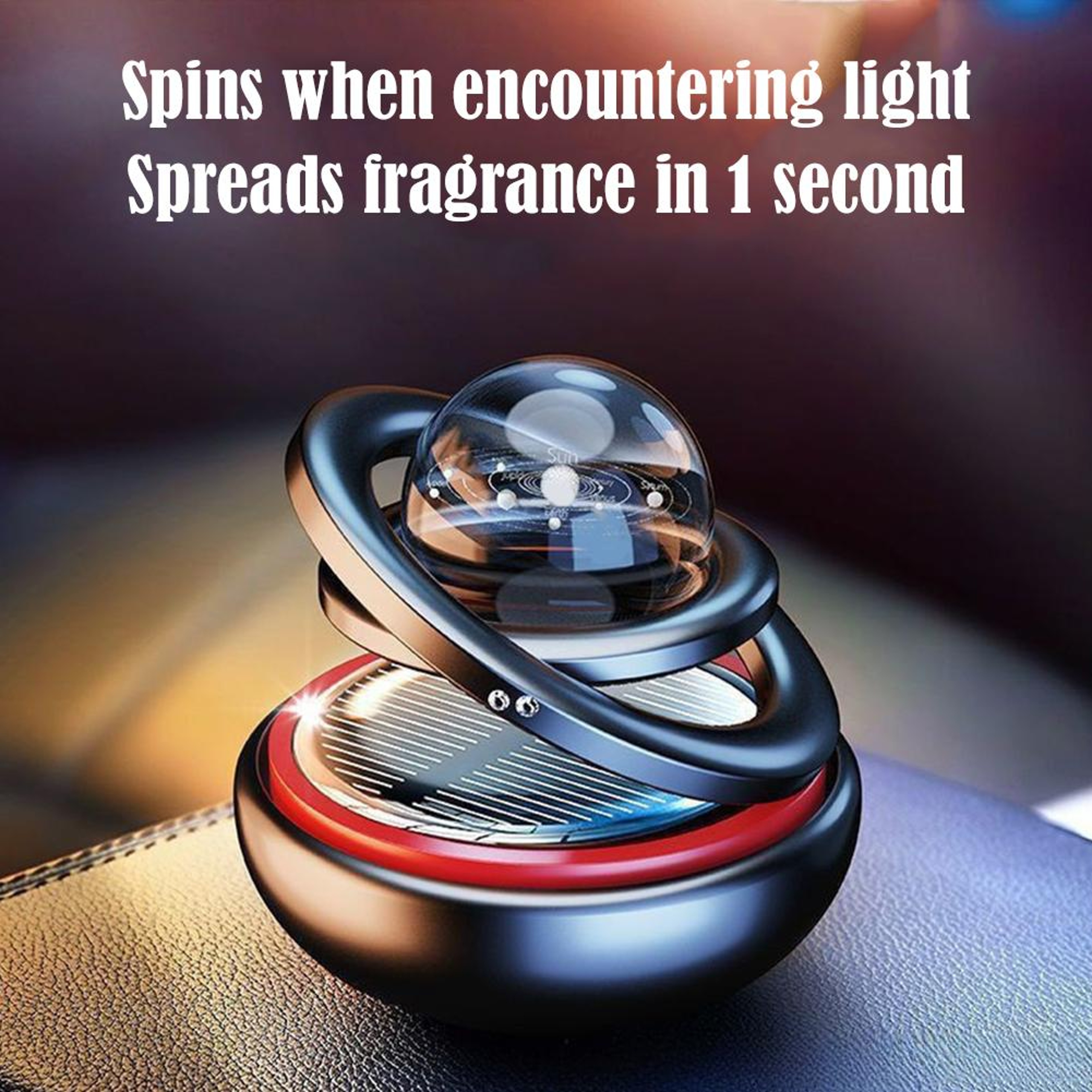 SolarPowered Aromatherapy Star Ball Rotating Car Ornament For Relaxation  Ambiance 2