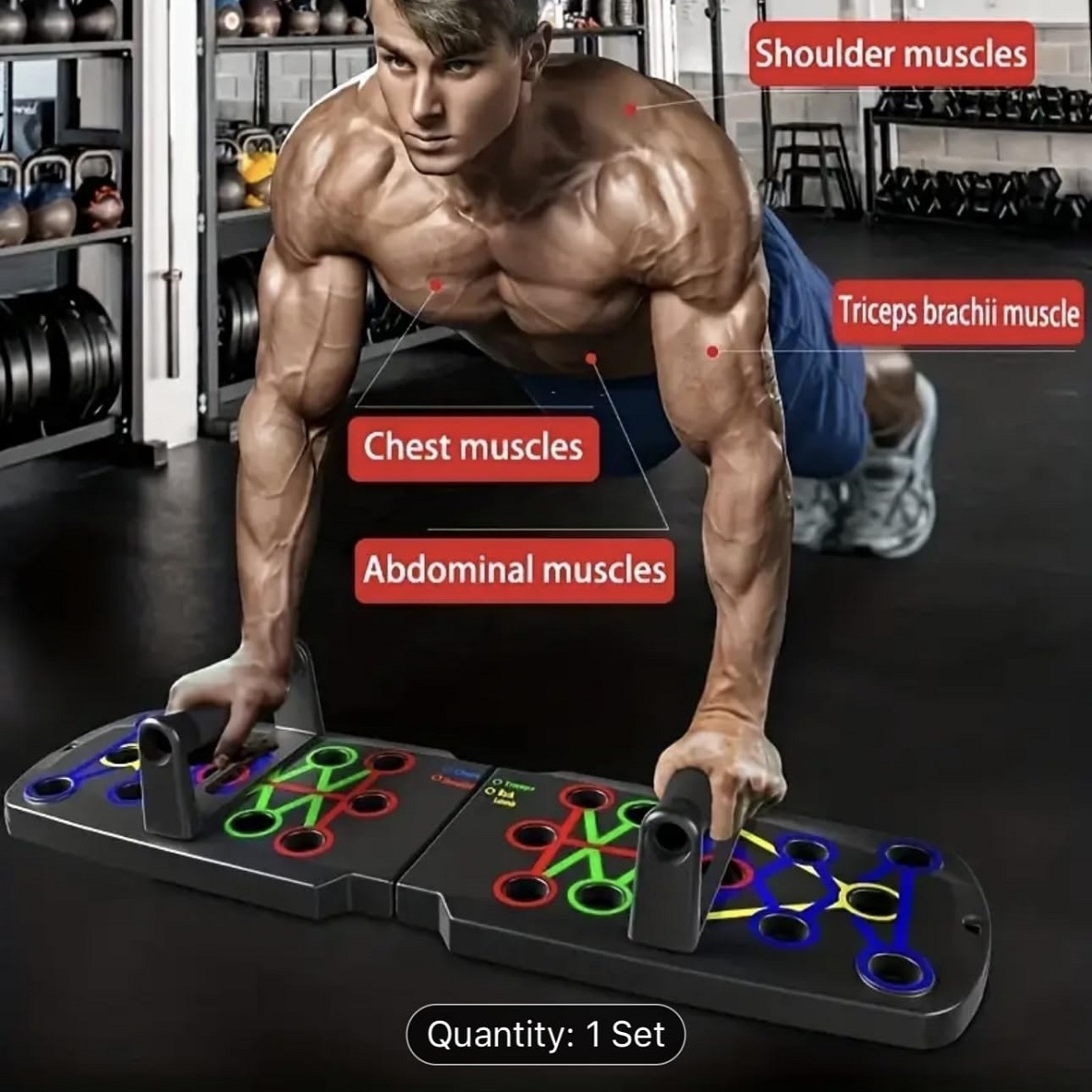 Multi-Functional Solid Push Up Board, Home Workout Equipment for Chest and Muscle Building – view 2