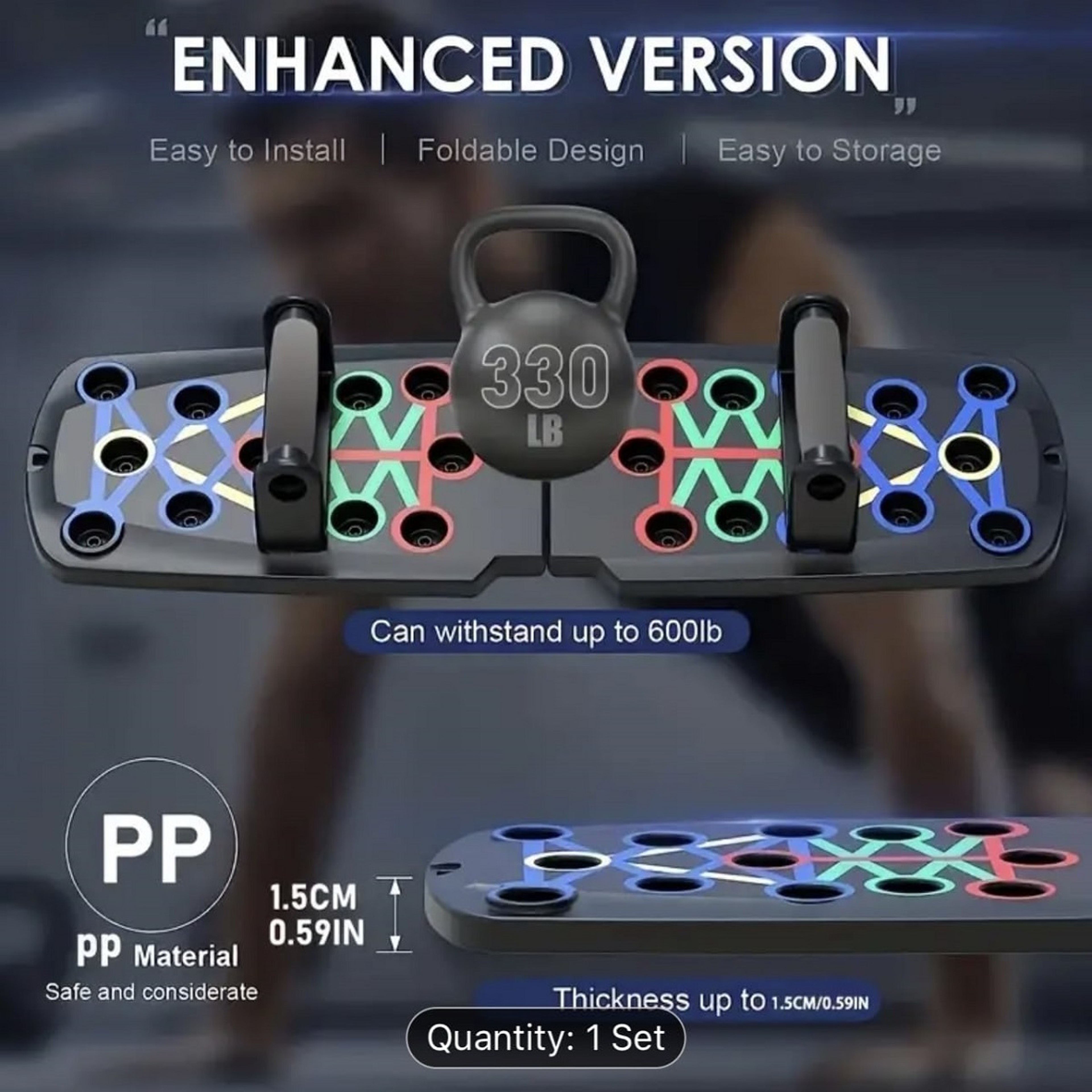 Multi-Functional Solid Push Up Board, Home Workout Equipment for Chest and Muscle Building – view 3