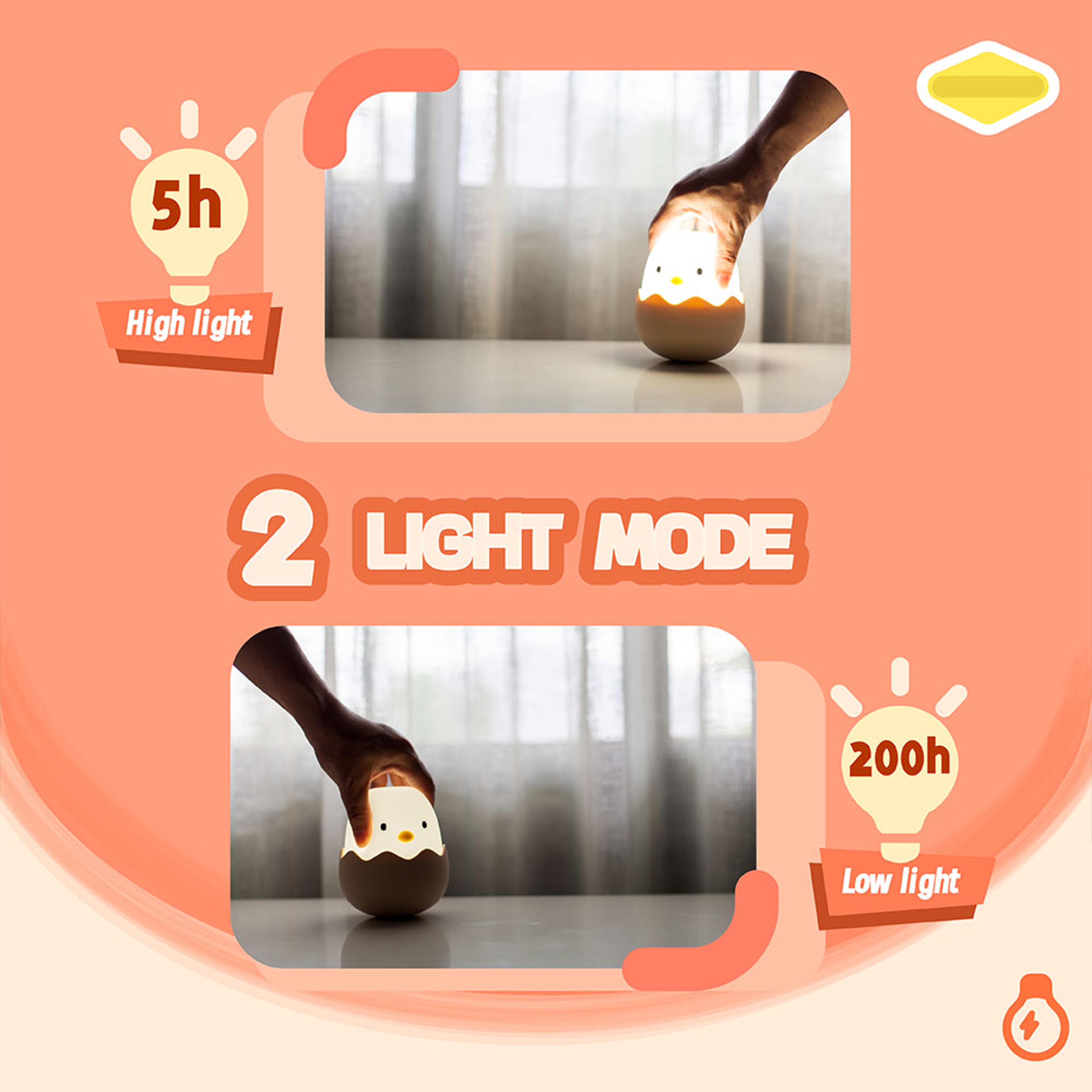 Duck Silicone Night Light For Kids Rechargeable Dimmable Touch Lamp With Timer Perfect Bedroom Deco 4