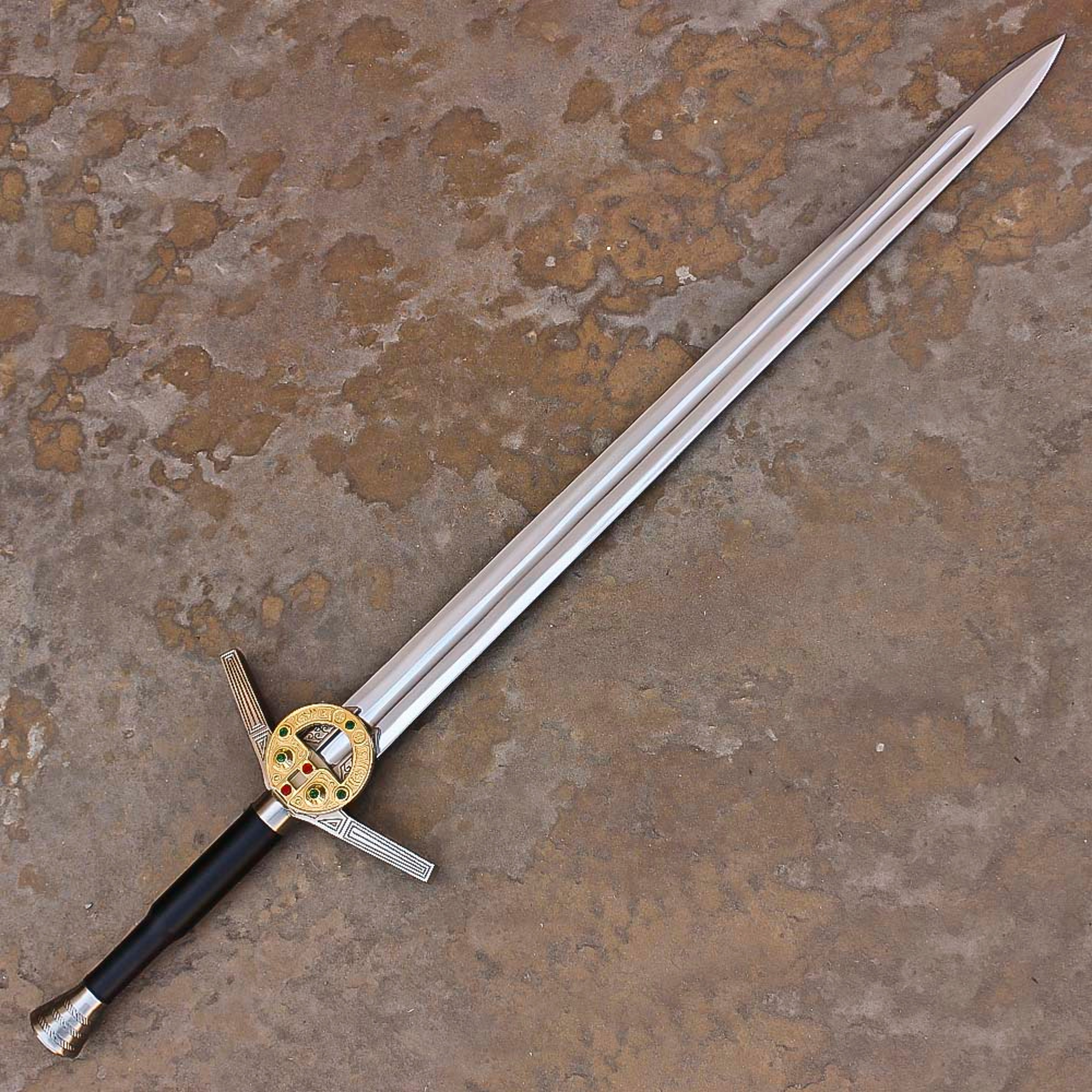 Netflix Witcher Steel Geralt Silver Sword Monster Slayer Replica With Engraving – view 7