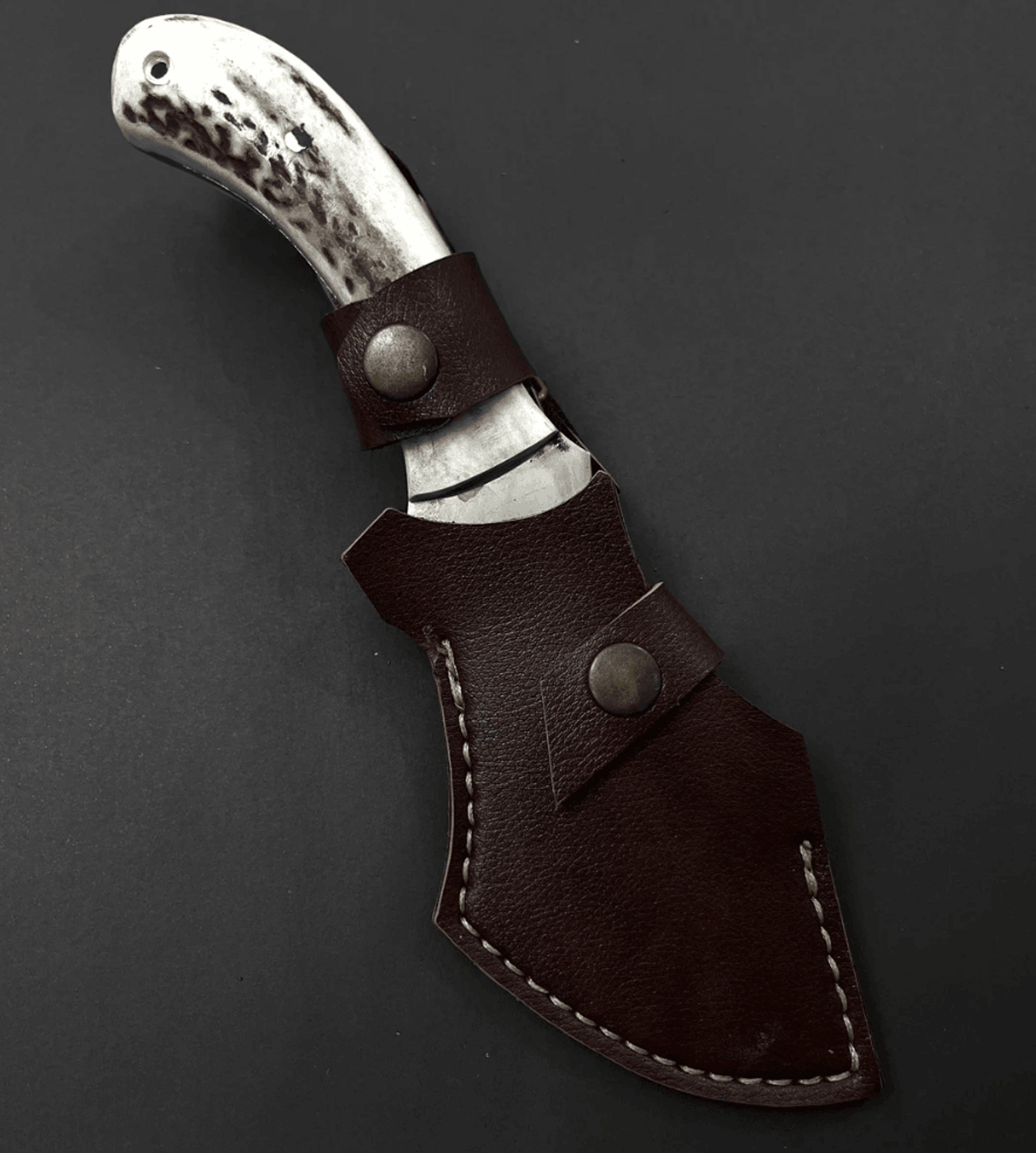 buynow 9 inch full tang outdoor knife antler handle