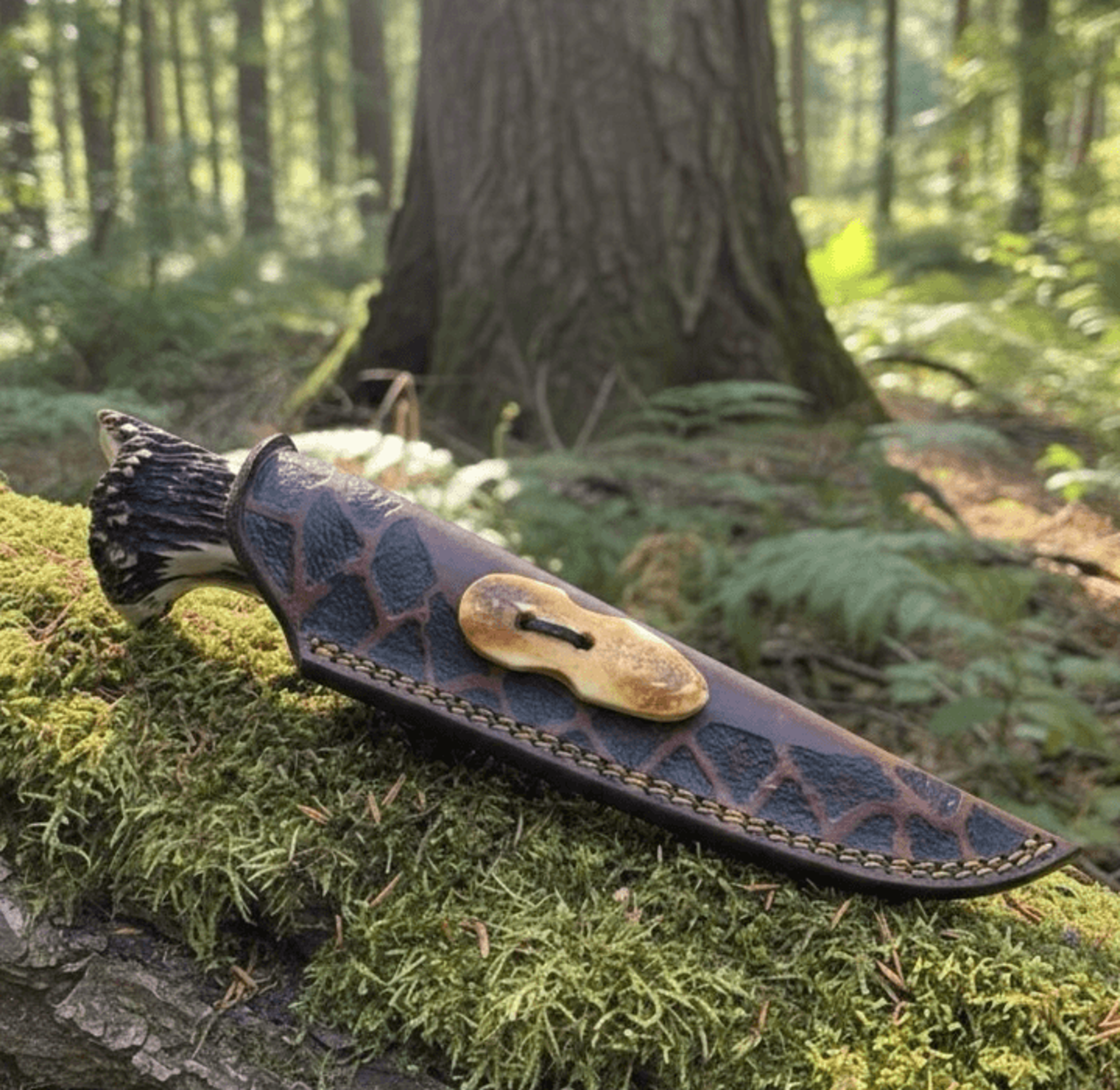 buynow full tang deer antler outdoor knife