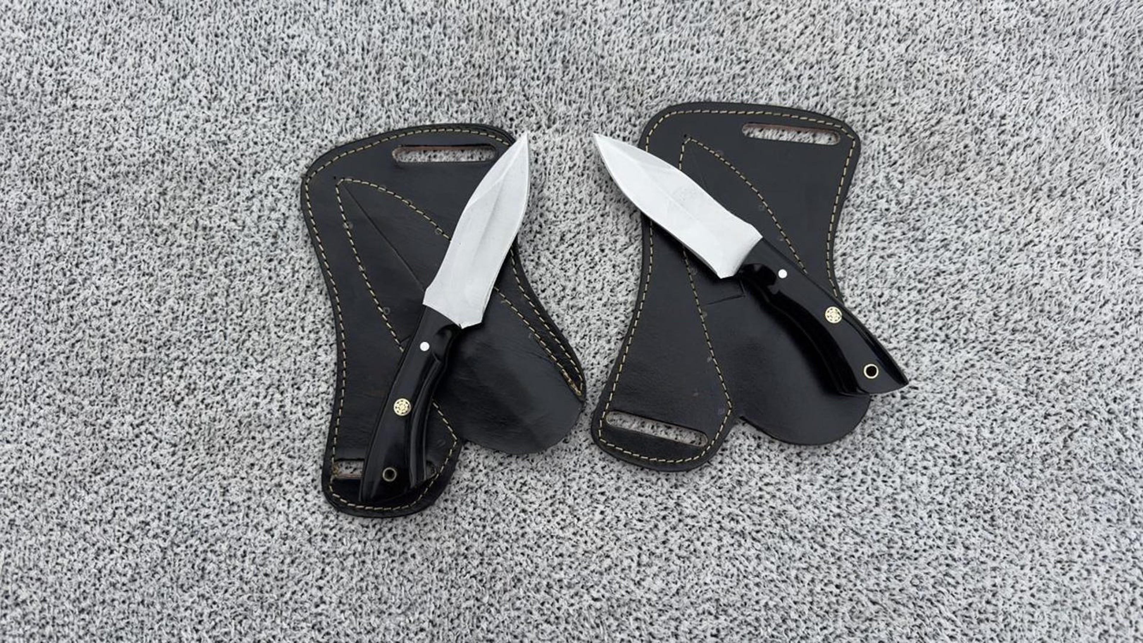 Handmade Skinning Knife Skinner Hunting Knife Bushcraft Camping Tool With Leather Sheath 0