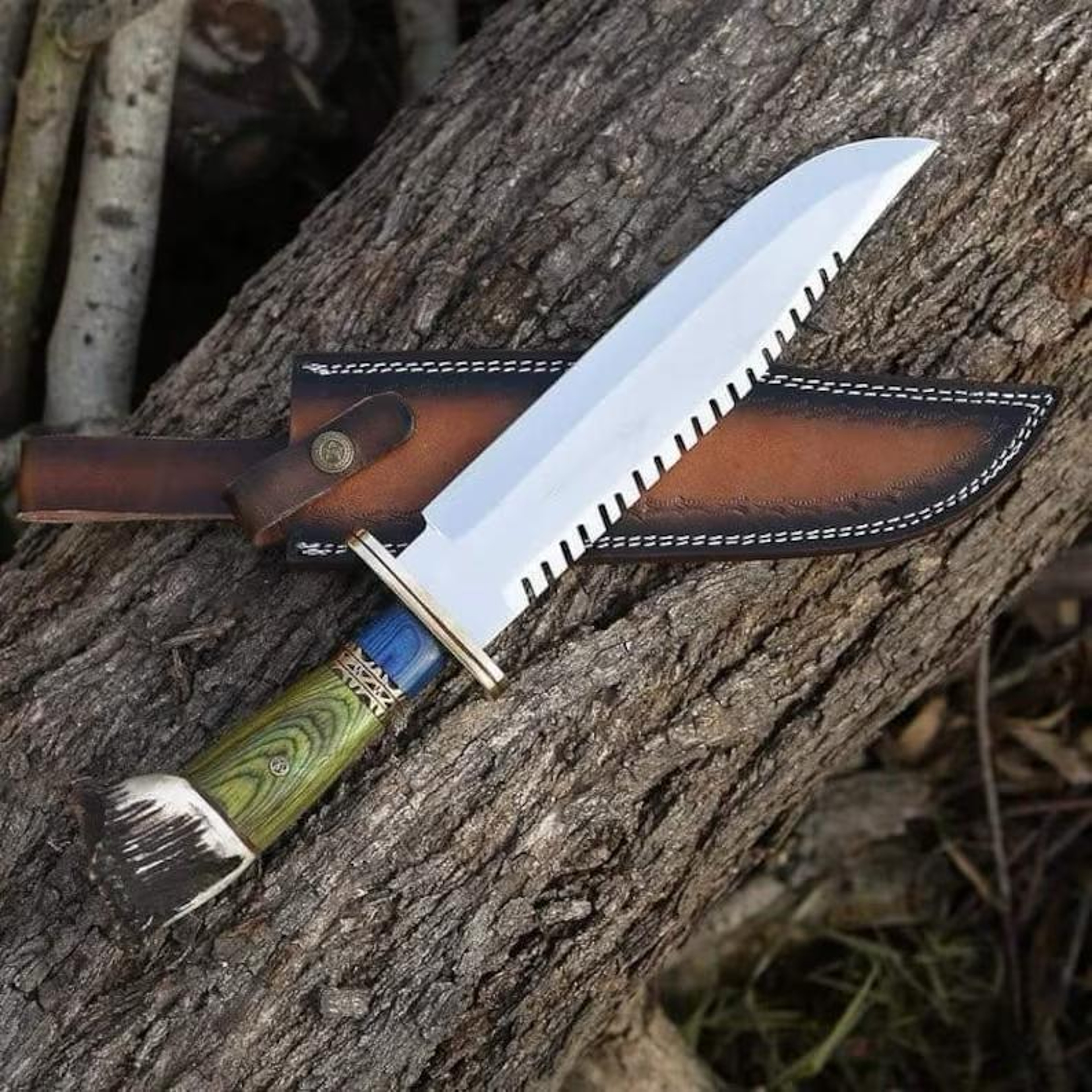 Handmade D2 Steel Knife with Brass and Staghorn Handle – Premium Craftsmanship – view 2