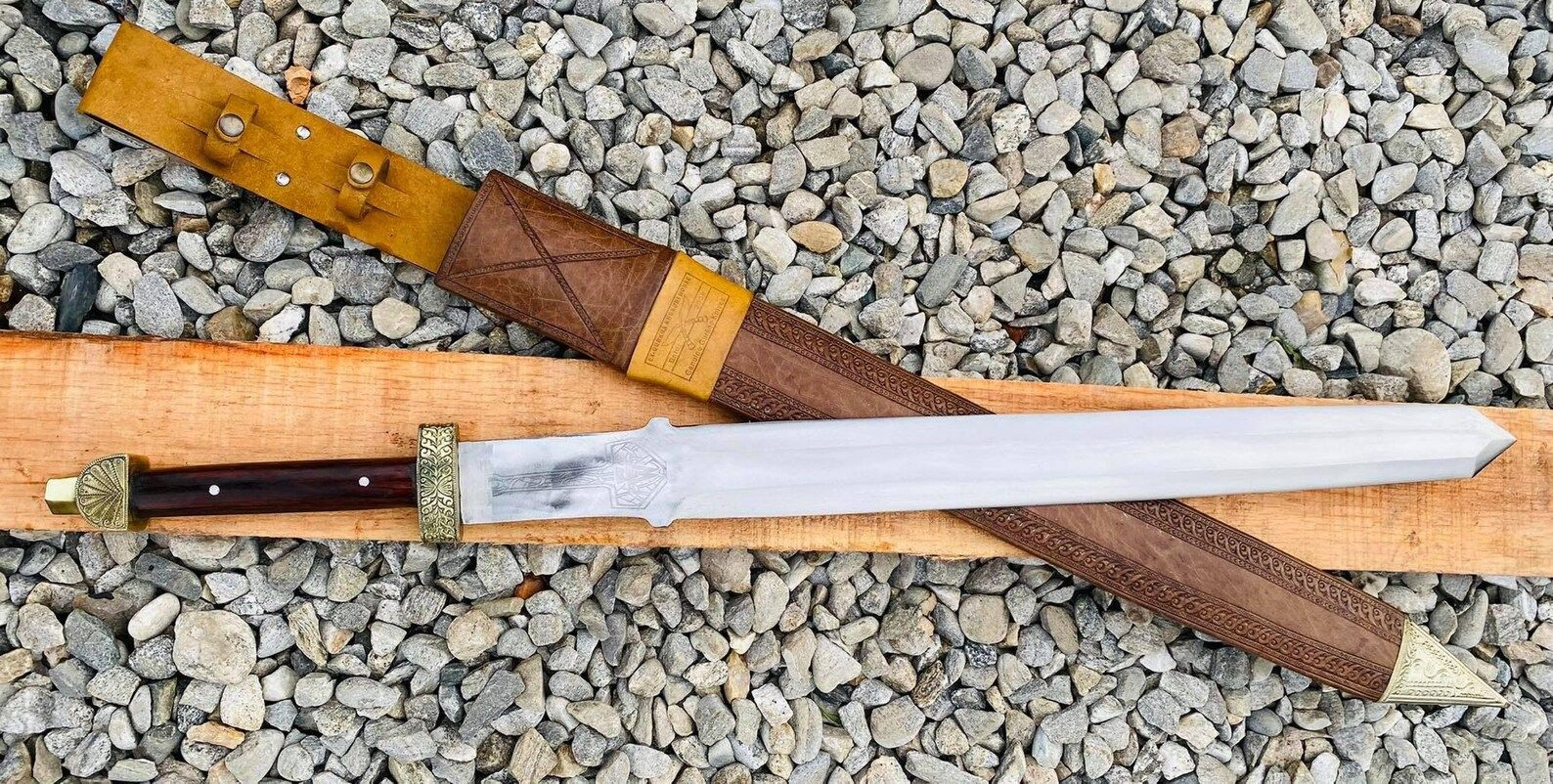 Handmade Khoda Sword With 23 Inch High Carbon Steel Blade And Rosewood Handle  Unique Gift Fro 9