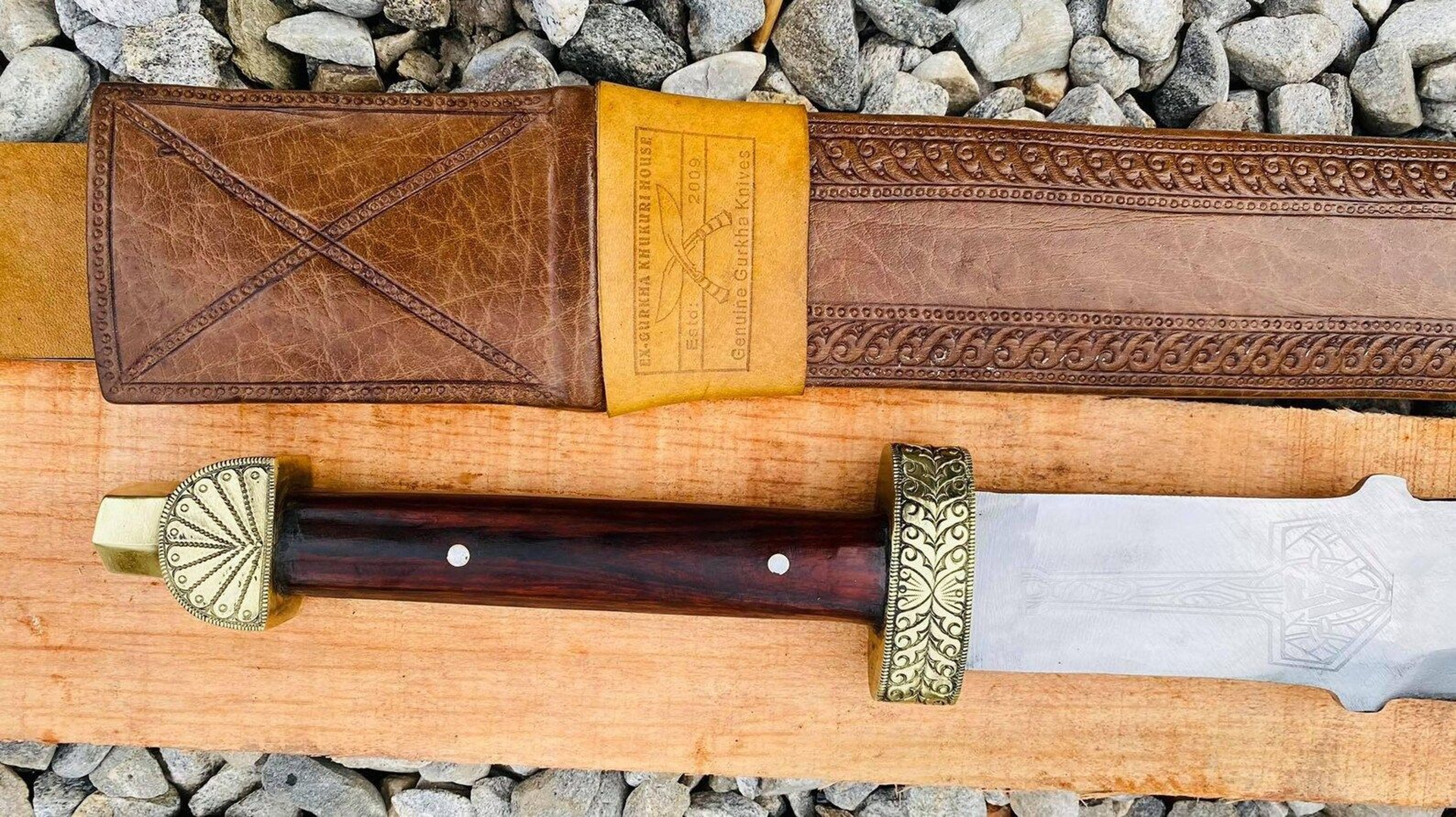 Handmade Khoda Sword With 23 Inch High Carbon Steel Blade And Rosewood Handle  Unique Gift Fro 8