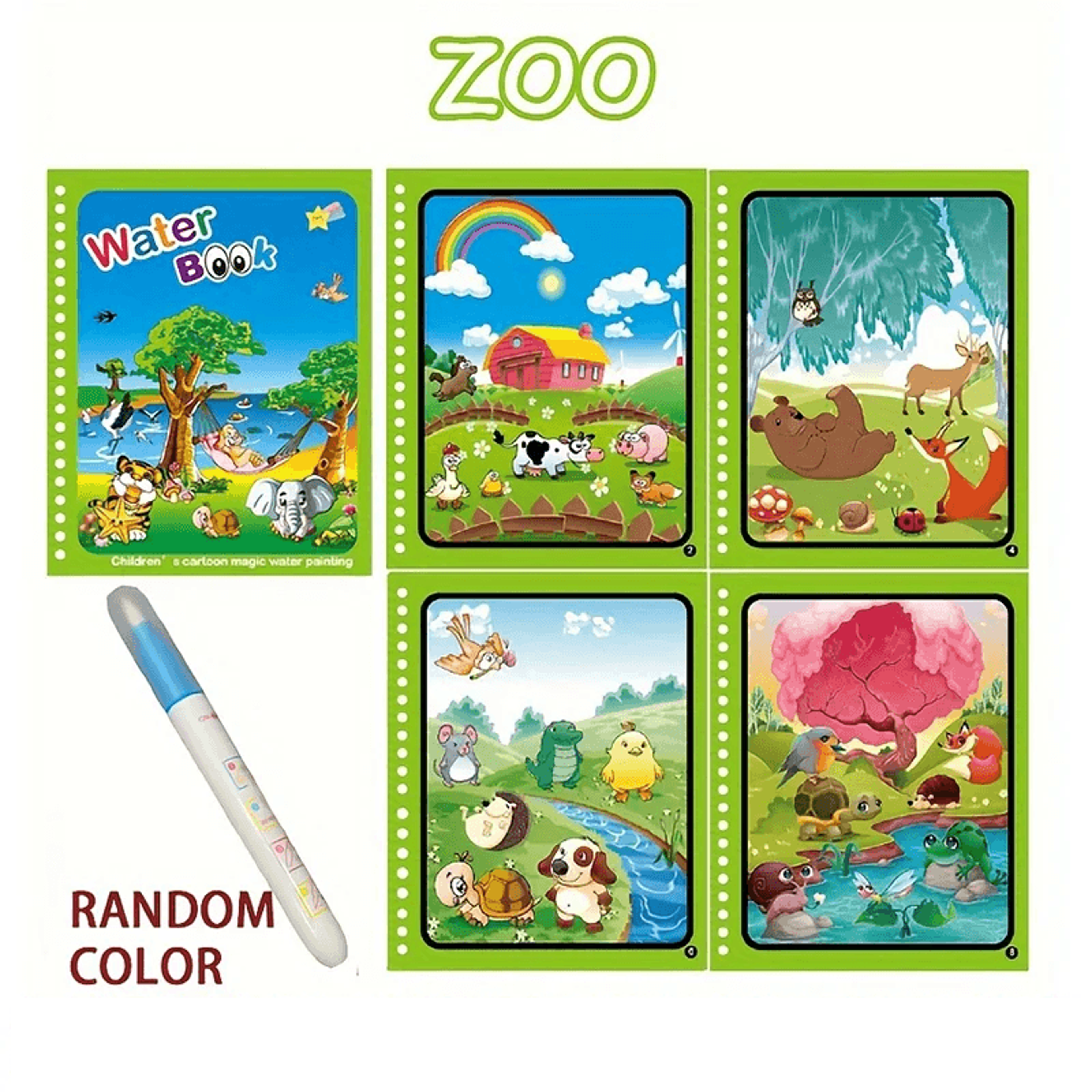 Reusable Magic Water Drawing Book Montessori Sensory Toy For Toddlers Educational Coloring Activity 10